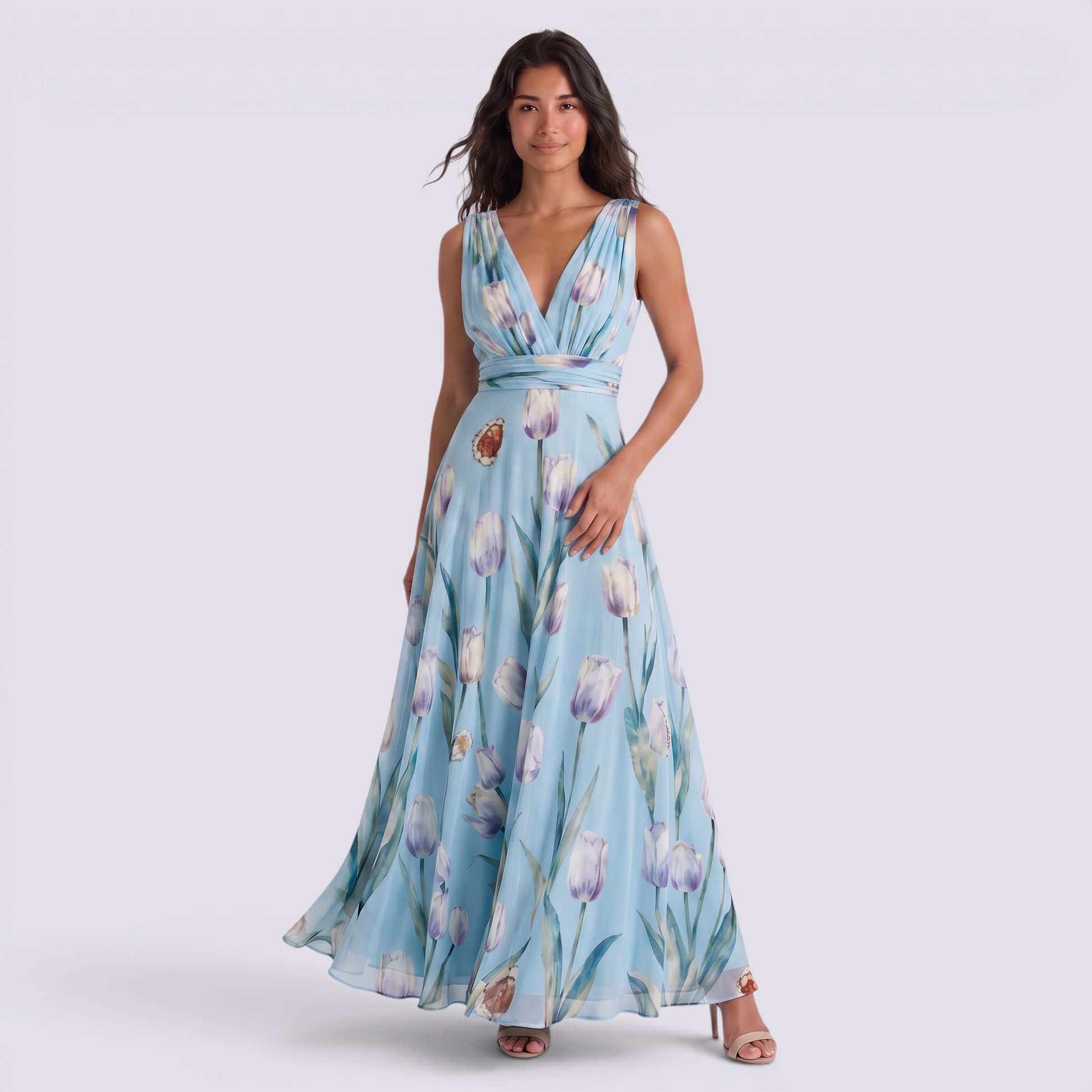 Vestido Largo Fiesta Floral Estampado