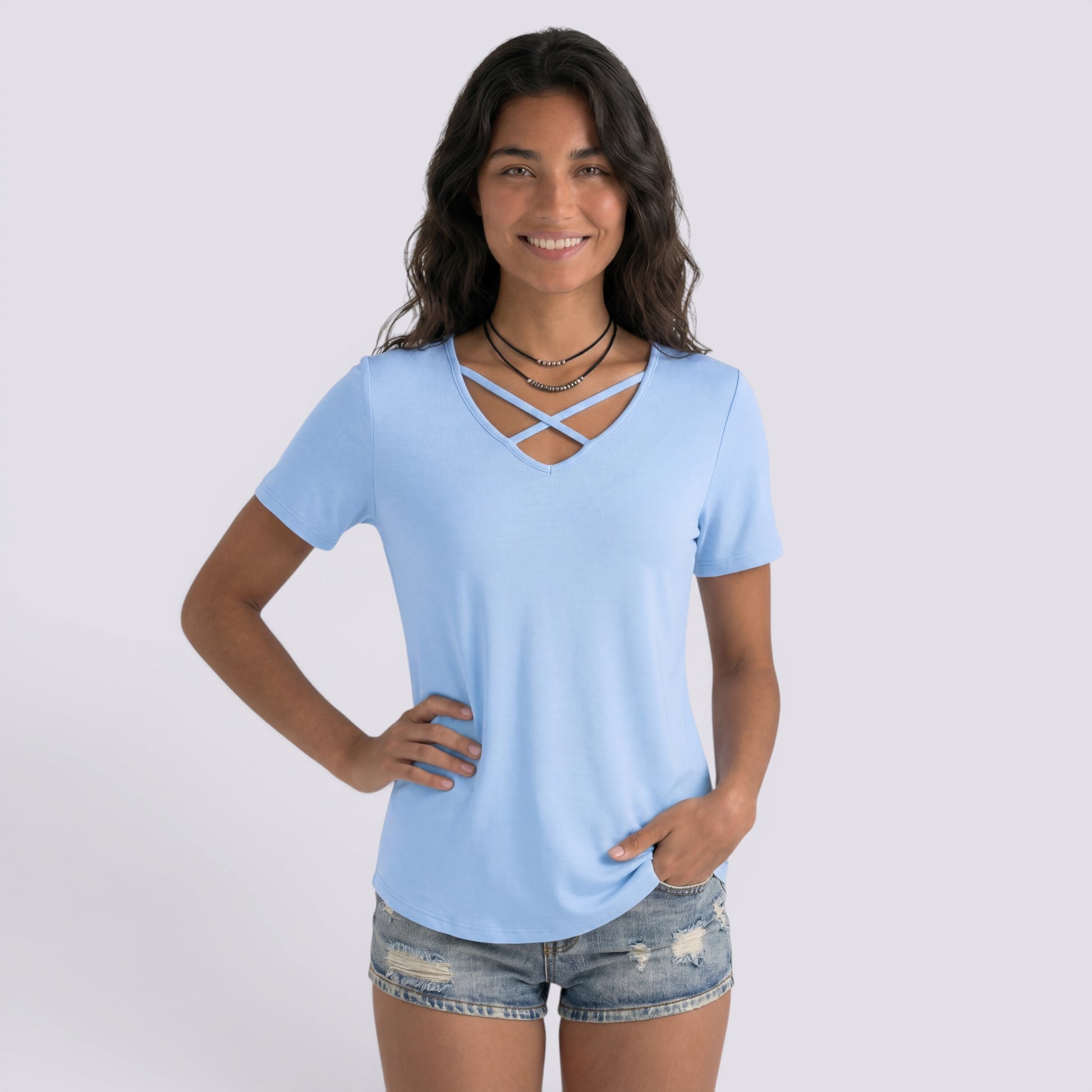 Camiseta Mujer Cuello Cruzado
