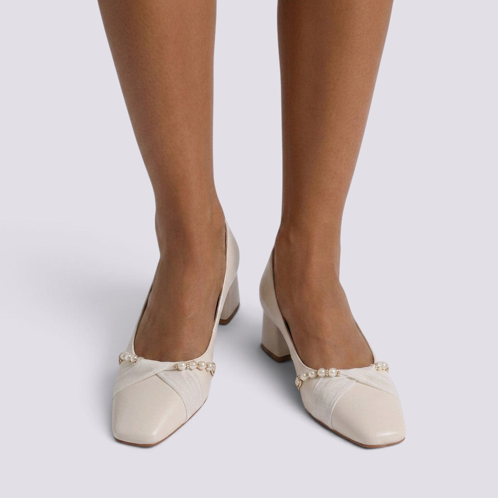 Zapatos de Tacón Mujer con Perlas