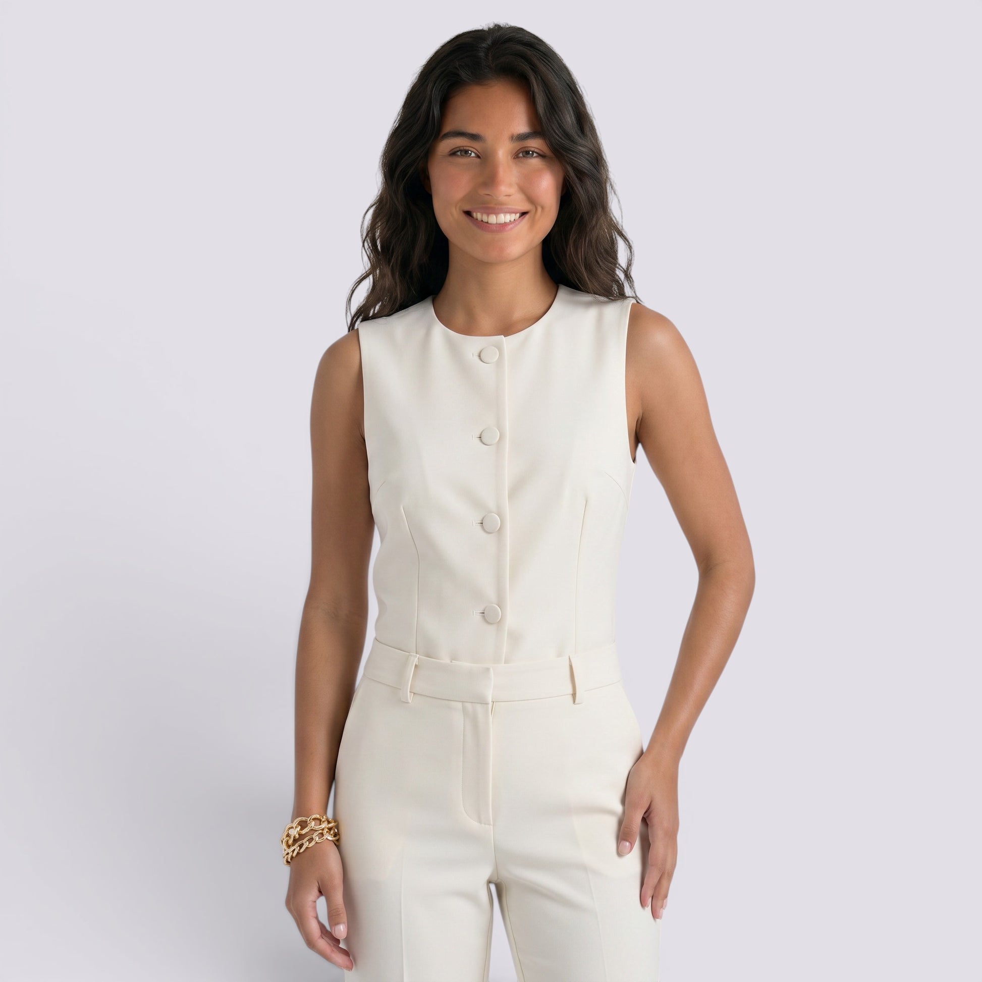 Top Chaleco Mujer con Botones