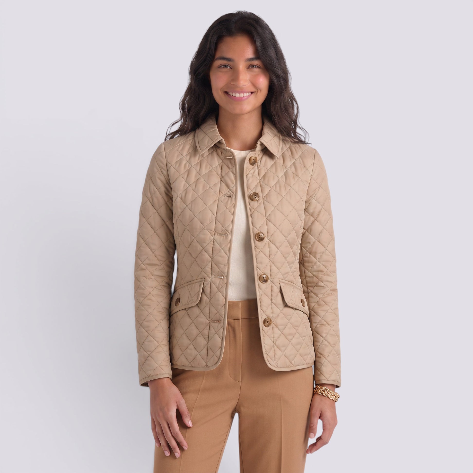 Chaqueta Acolchada Mujer Elegante con Solapa