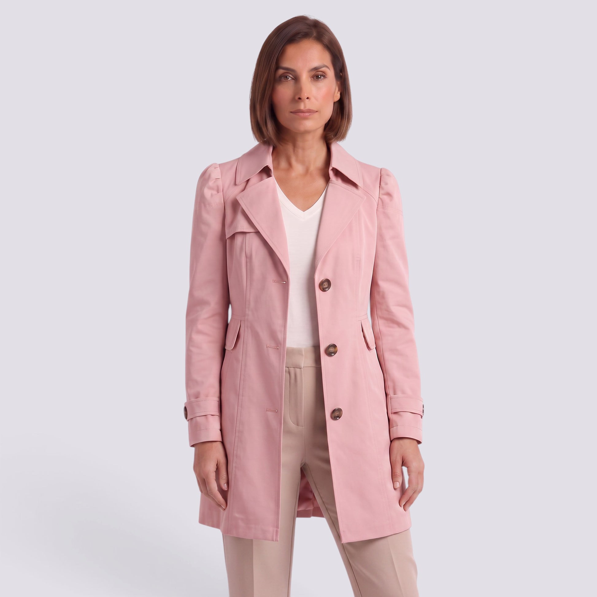 Gabardina Mujer Larga Entallada Elegante