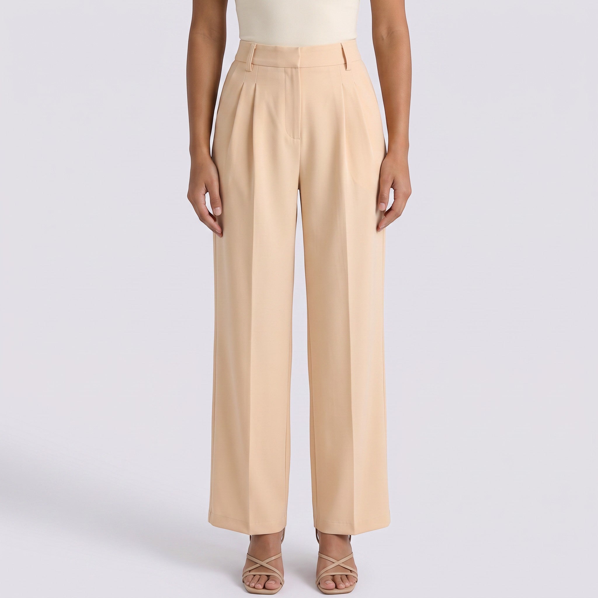 Pantalón Ancho Mujer Cintura Alta con Cordón