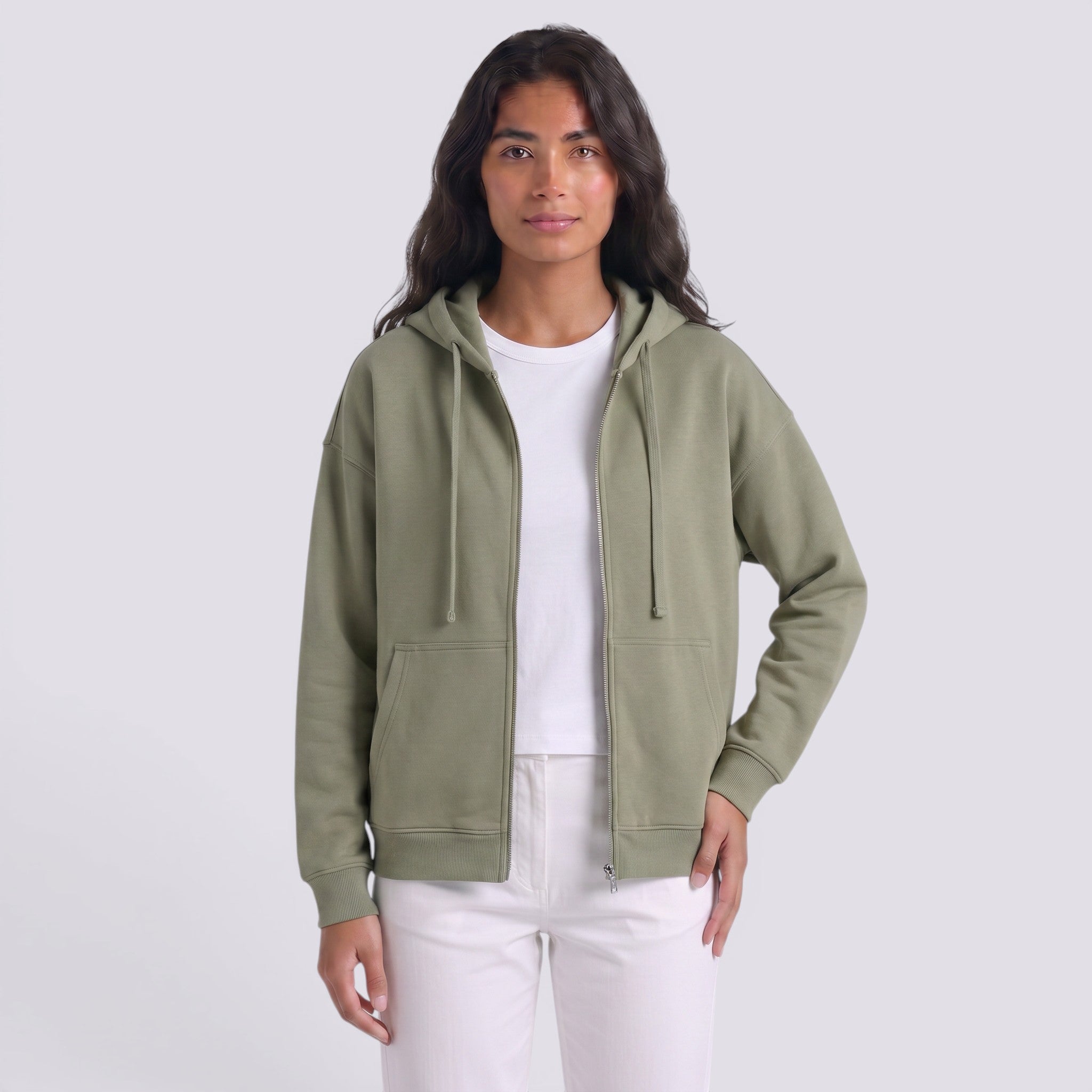 Sudadera Oversize Mujer con Capucha y Cremallera