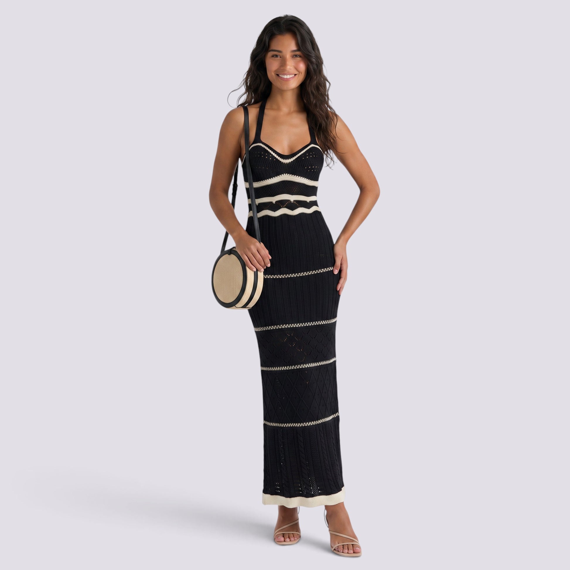 Vestido de Punto Mujer Tirantes Calado