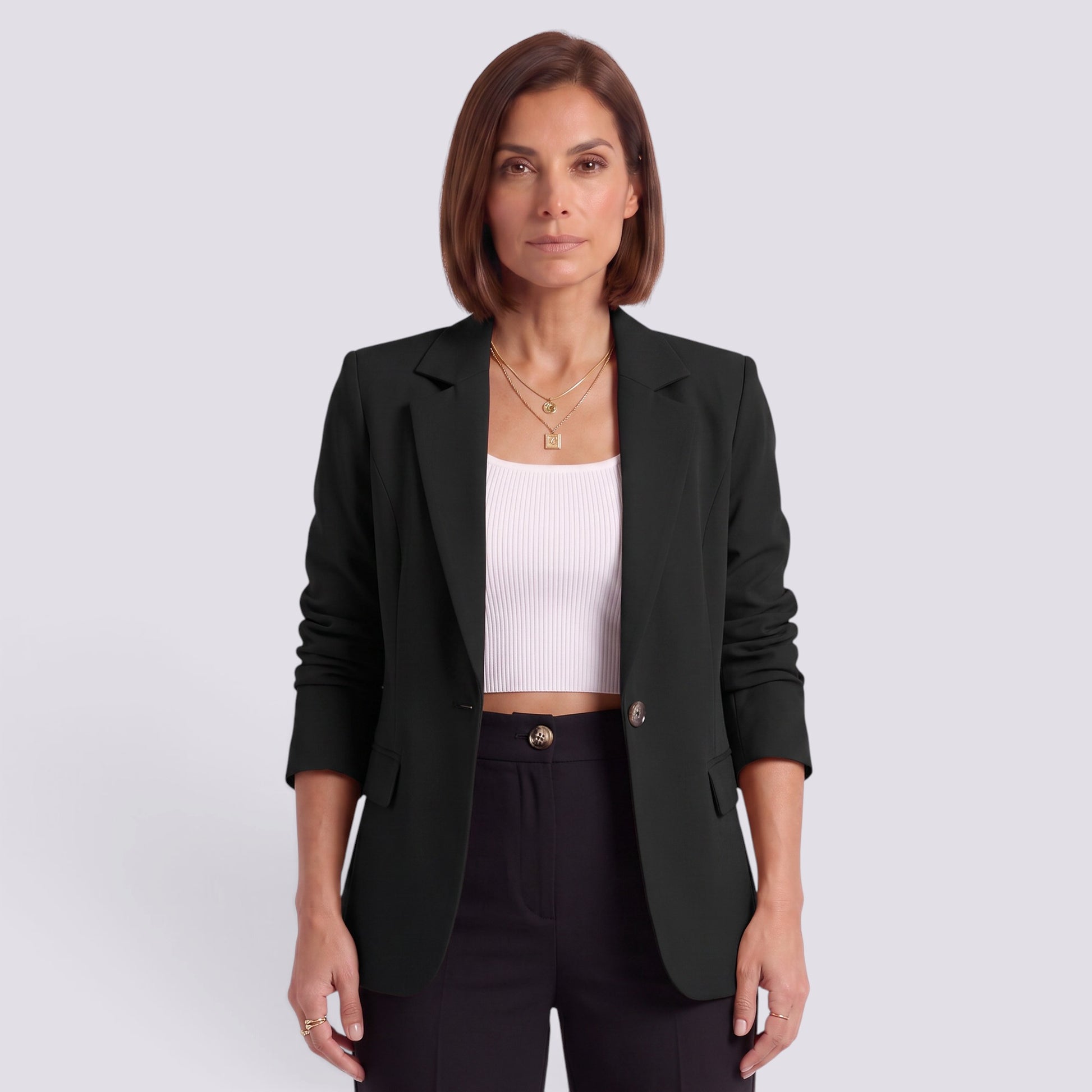 Blazer Mujer Entallado Un Botón