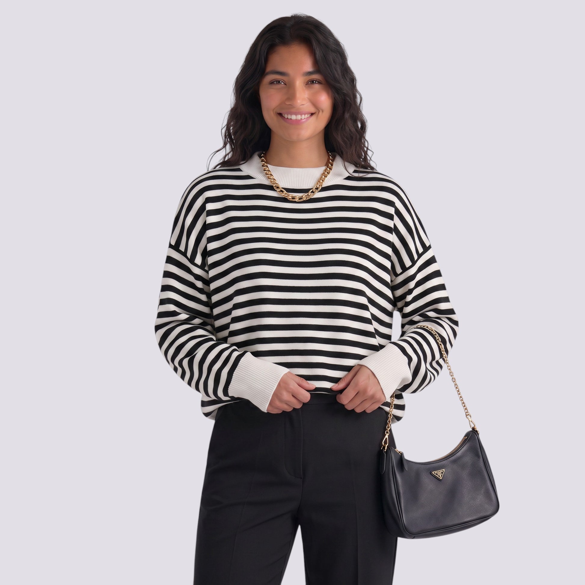 Jersey Mujer Punto Rayas Bicolor