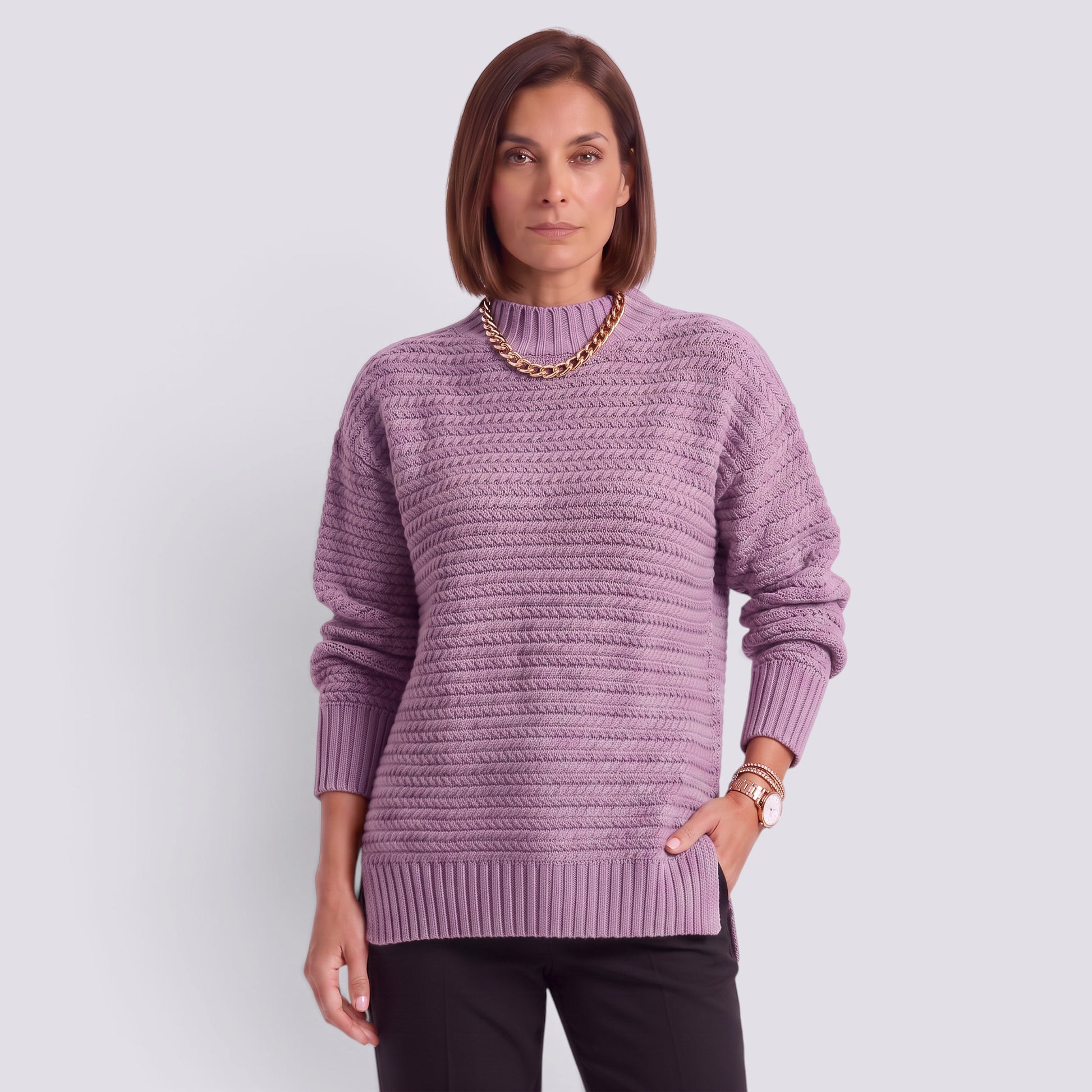 Jersey Mujer de Punto Cuello Alto