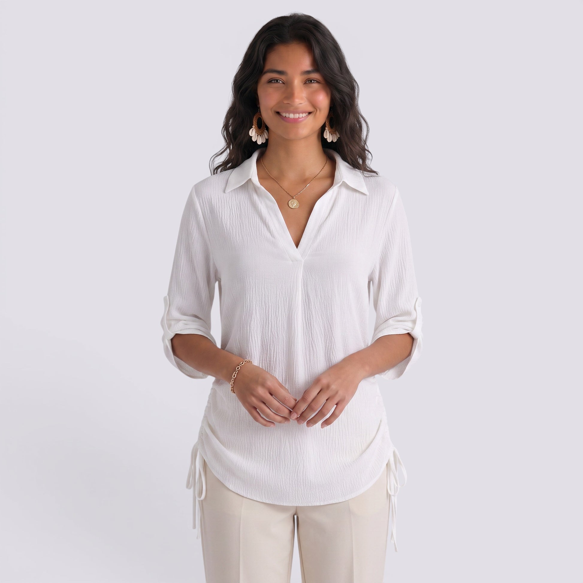 Camisa Playera Mujer Cordones Laterales