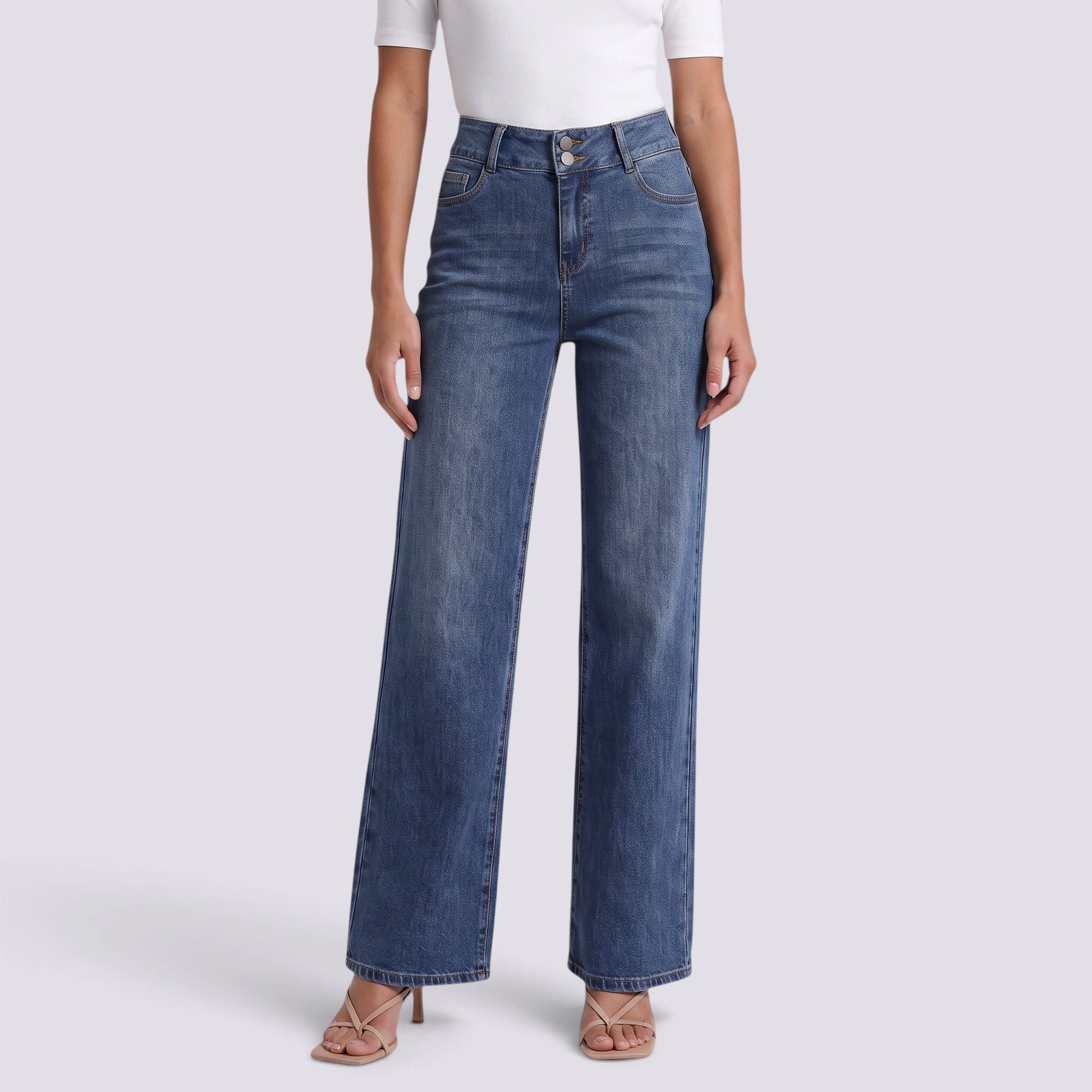 Pantalón Vaquero Mujer Tiro Alto Elástico