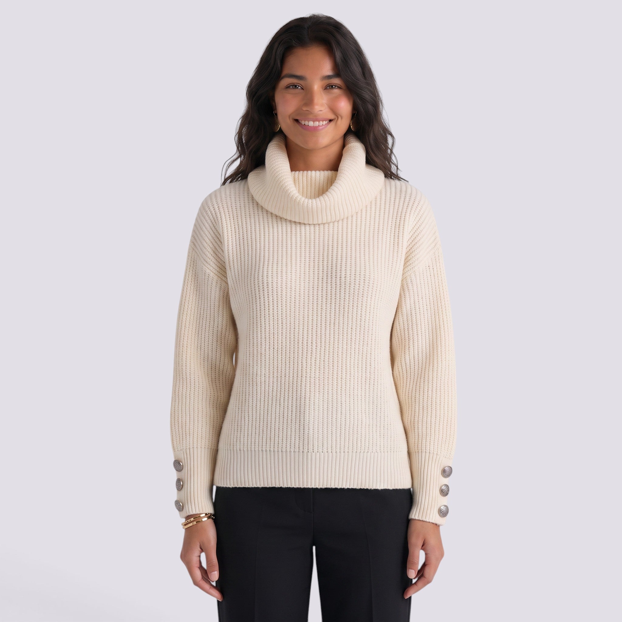 Jersey Mujer Cuello Solapa Manga Farol