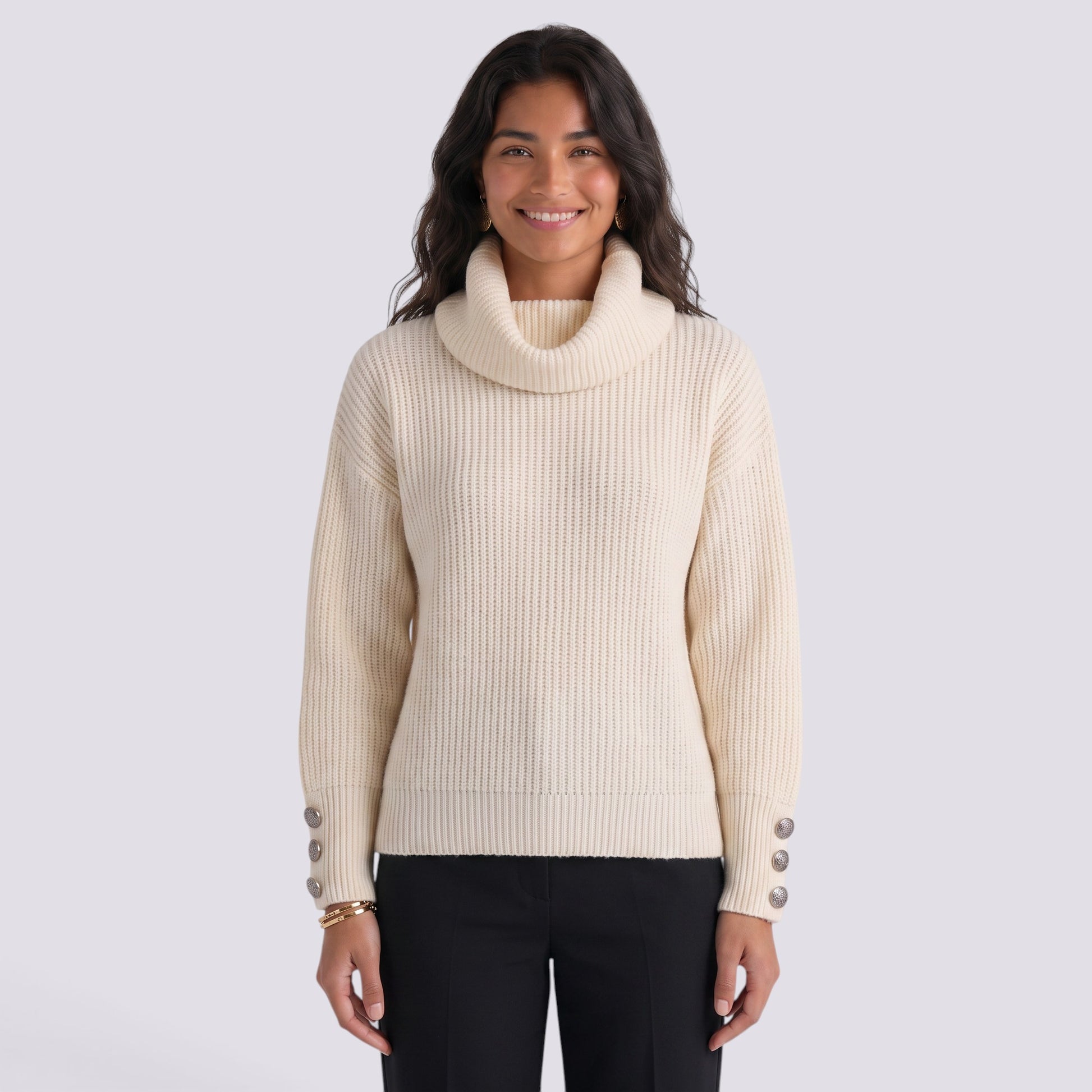 Jersey Mujer Cuello Solapa Manga Farol