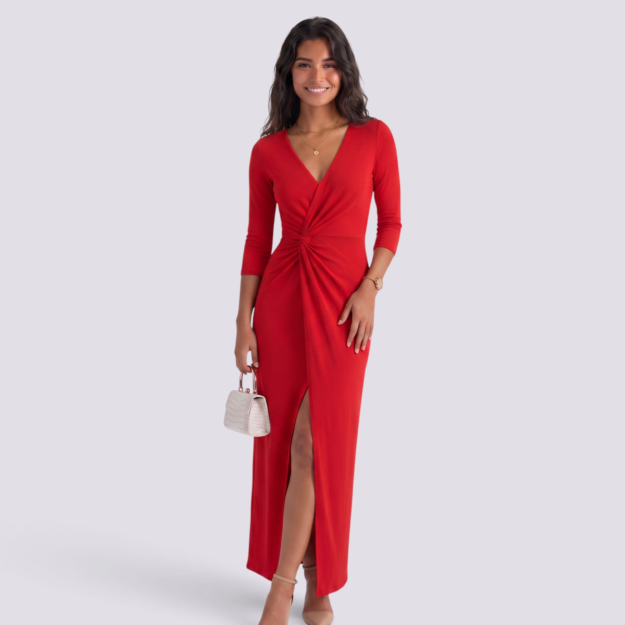 Vestido Largo de Fiesta Mujer Elegante Larga Talle Alto