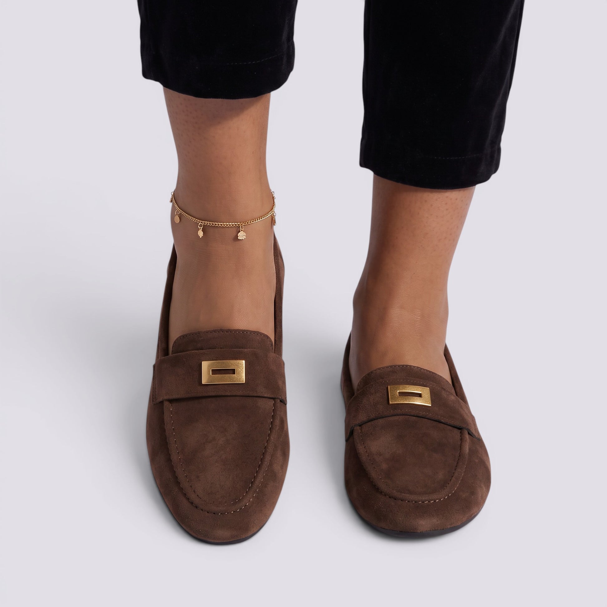 Zapatos Mocasines Mujer Estilo Inglés Punta Cuadrada