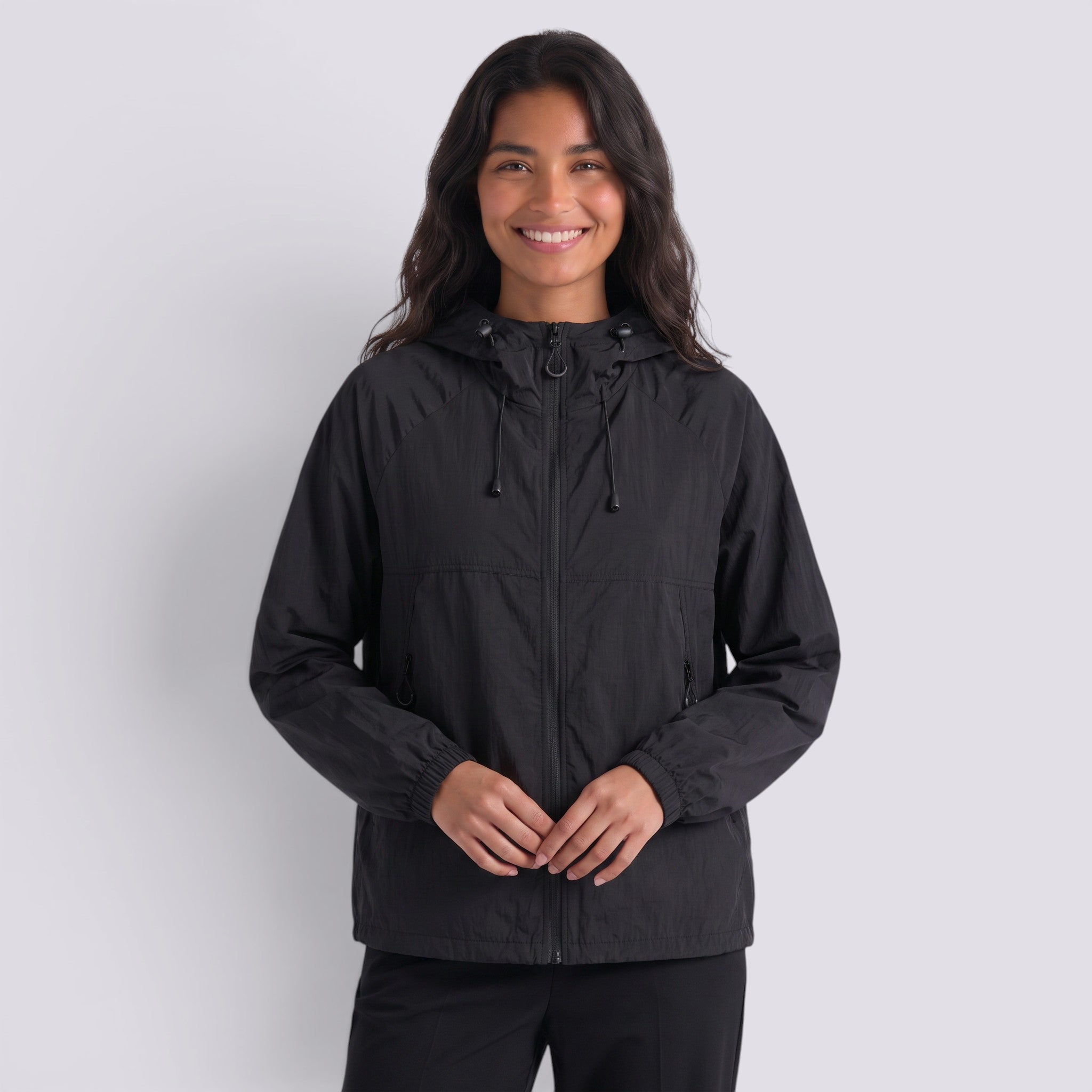 Chaqueta Cortavientos Mujer Ligera con Capucha