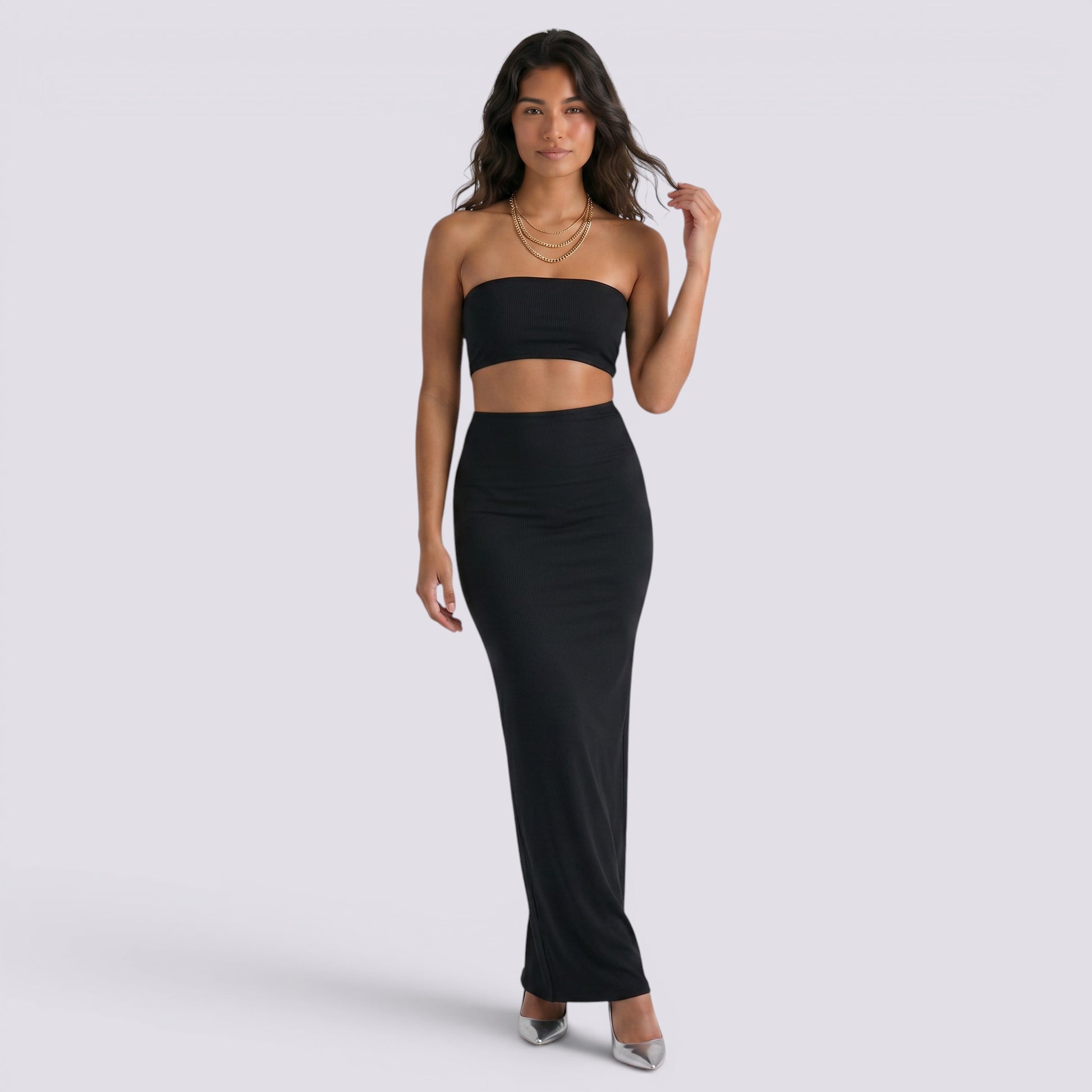 Conjunto Mujer Falda Larga Elegante