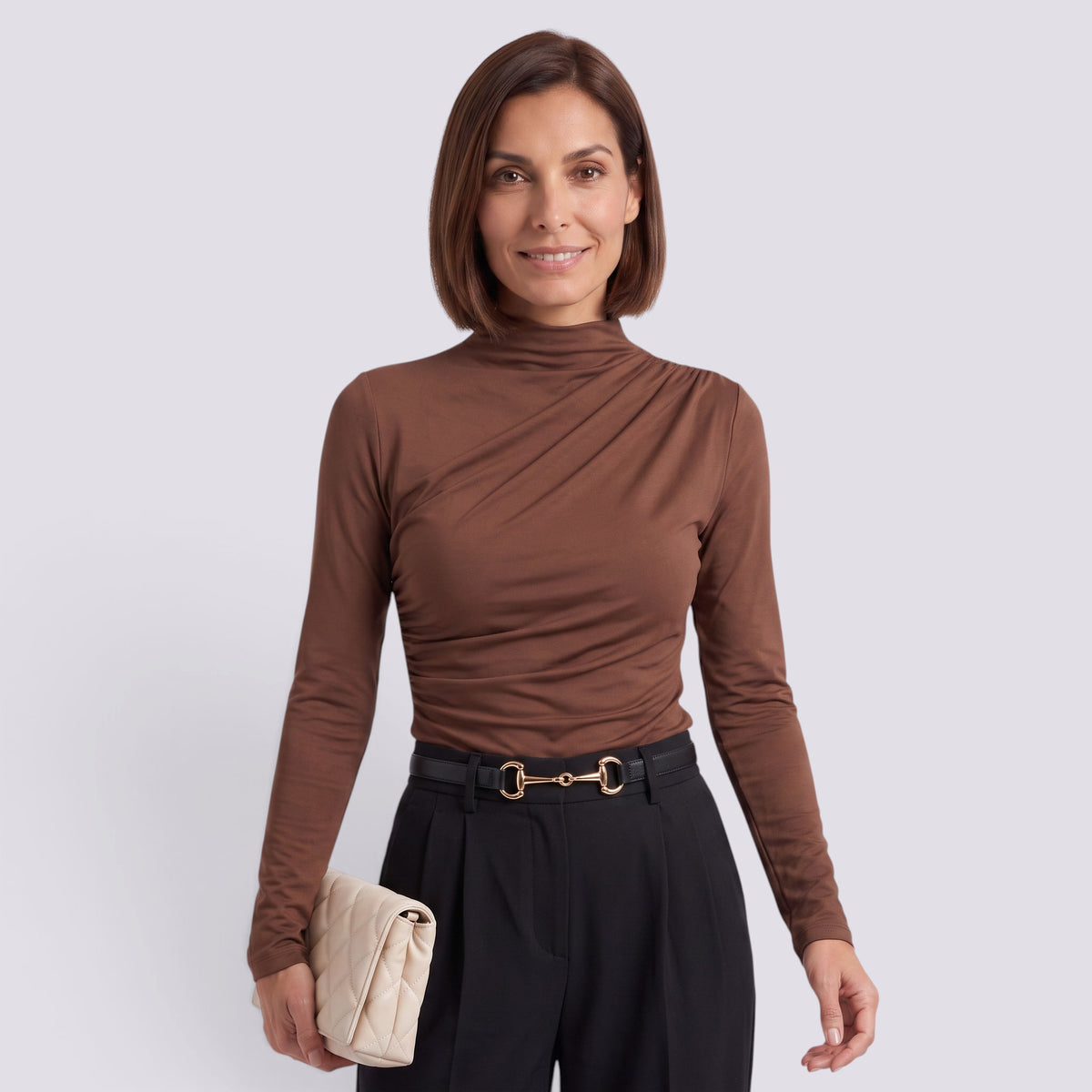 Blusa Mujer Manga Larga Escote Cruzado