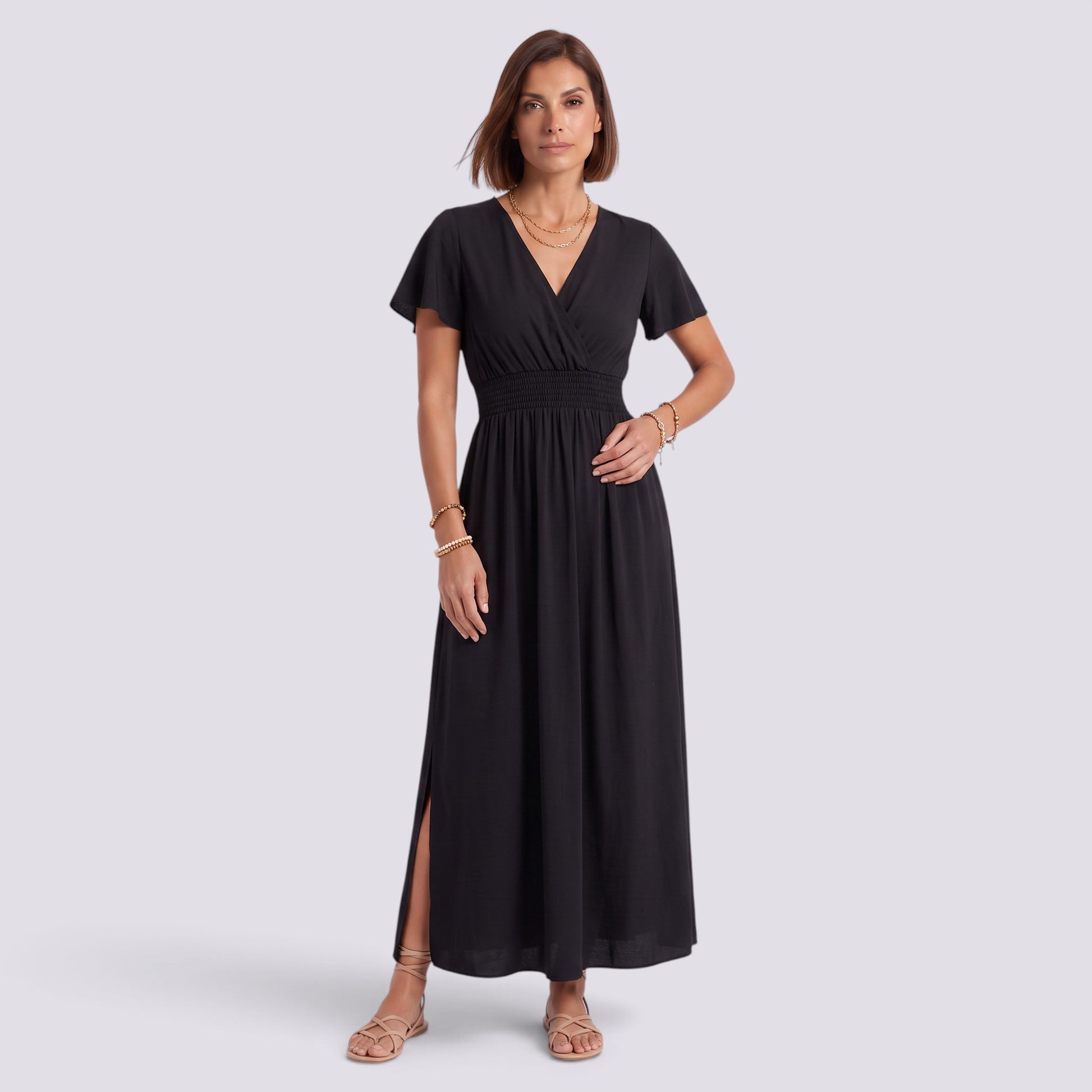 Vestido Largo Mujer Verano Elegante Manga Corta