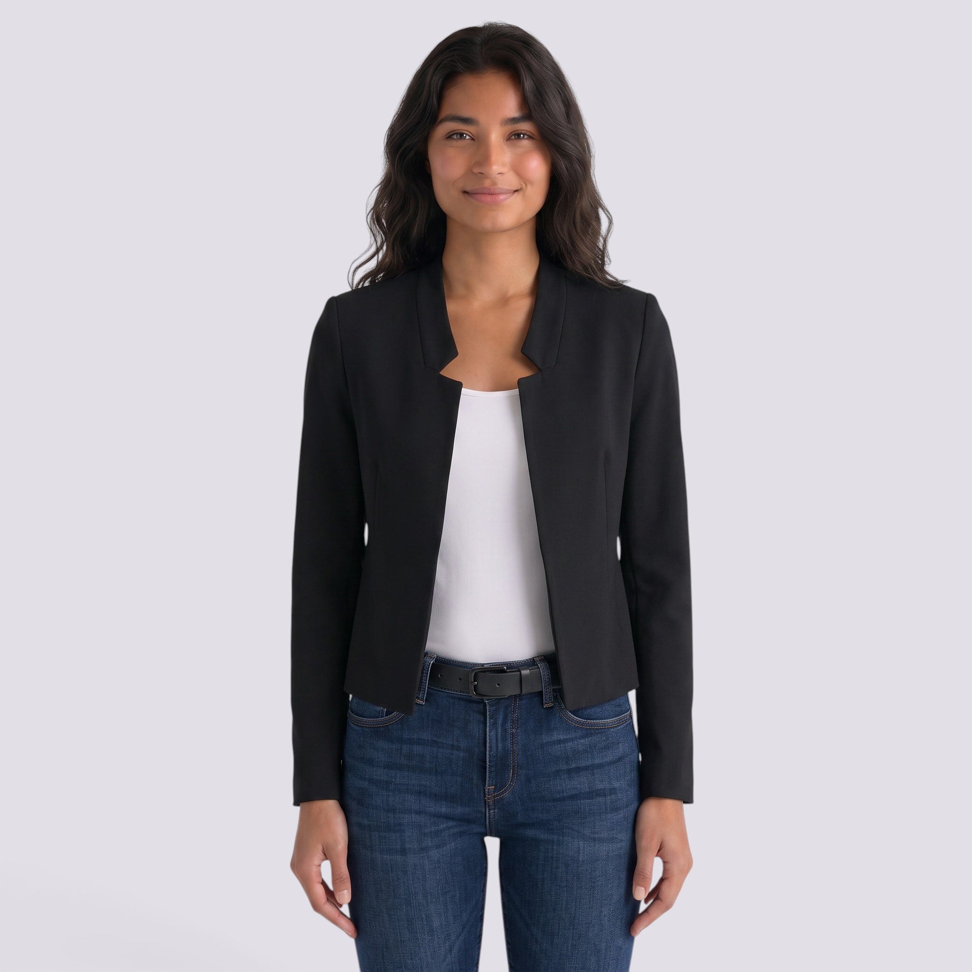 Blazer Mujer Entallado Cuello Mao