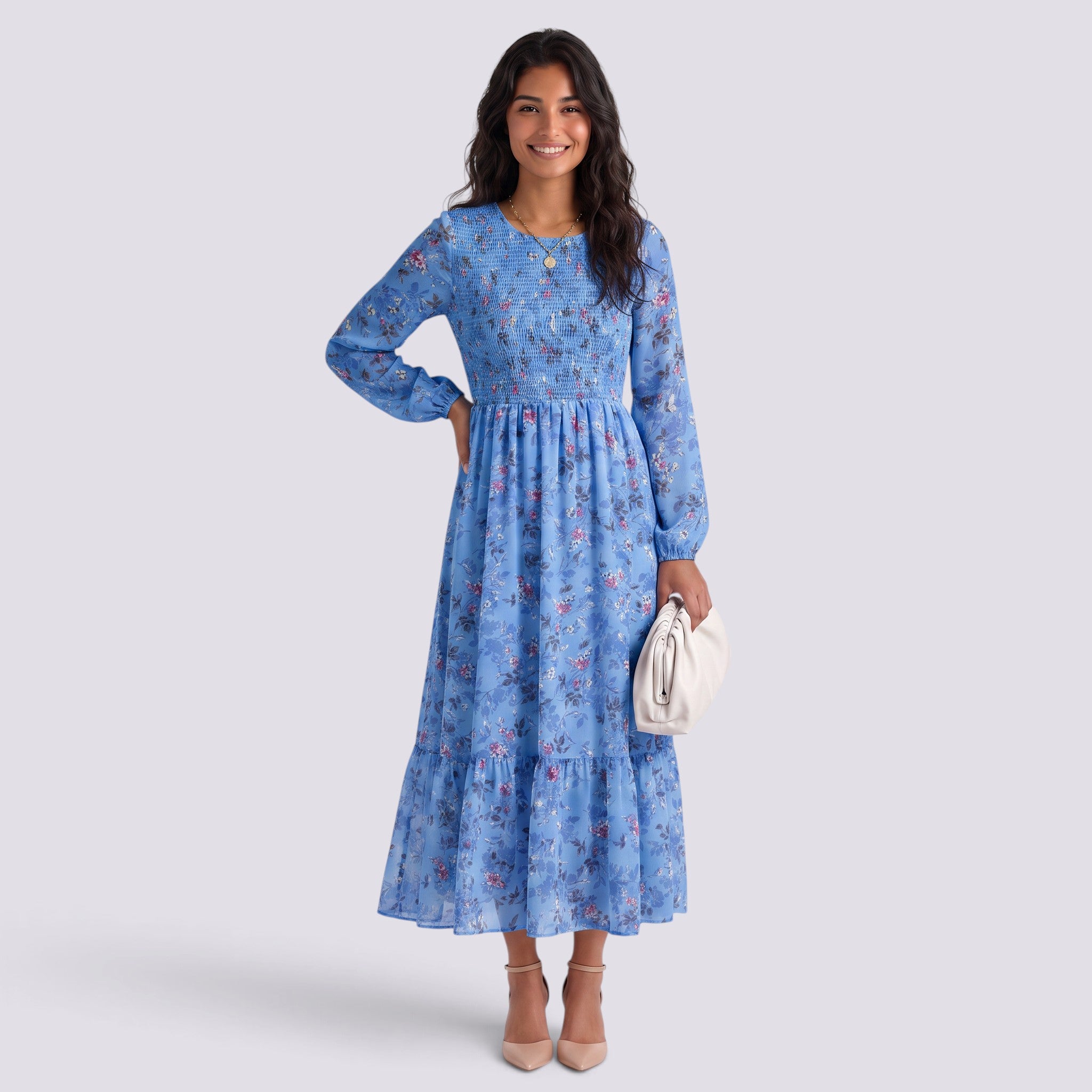 Vestido Casual Mujer Cuello Redondo