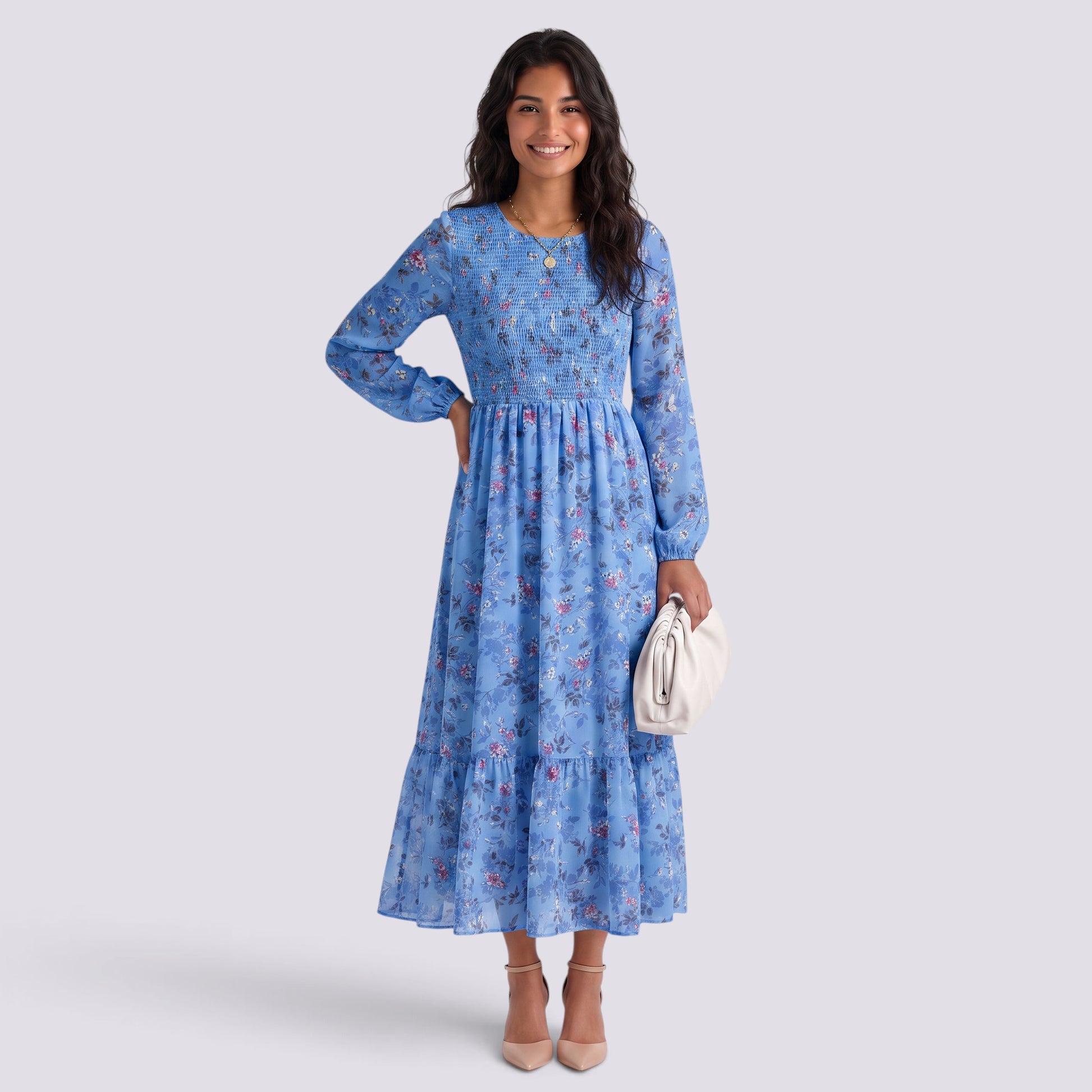 Vestido Casual Mujer Cuello Redondo