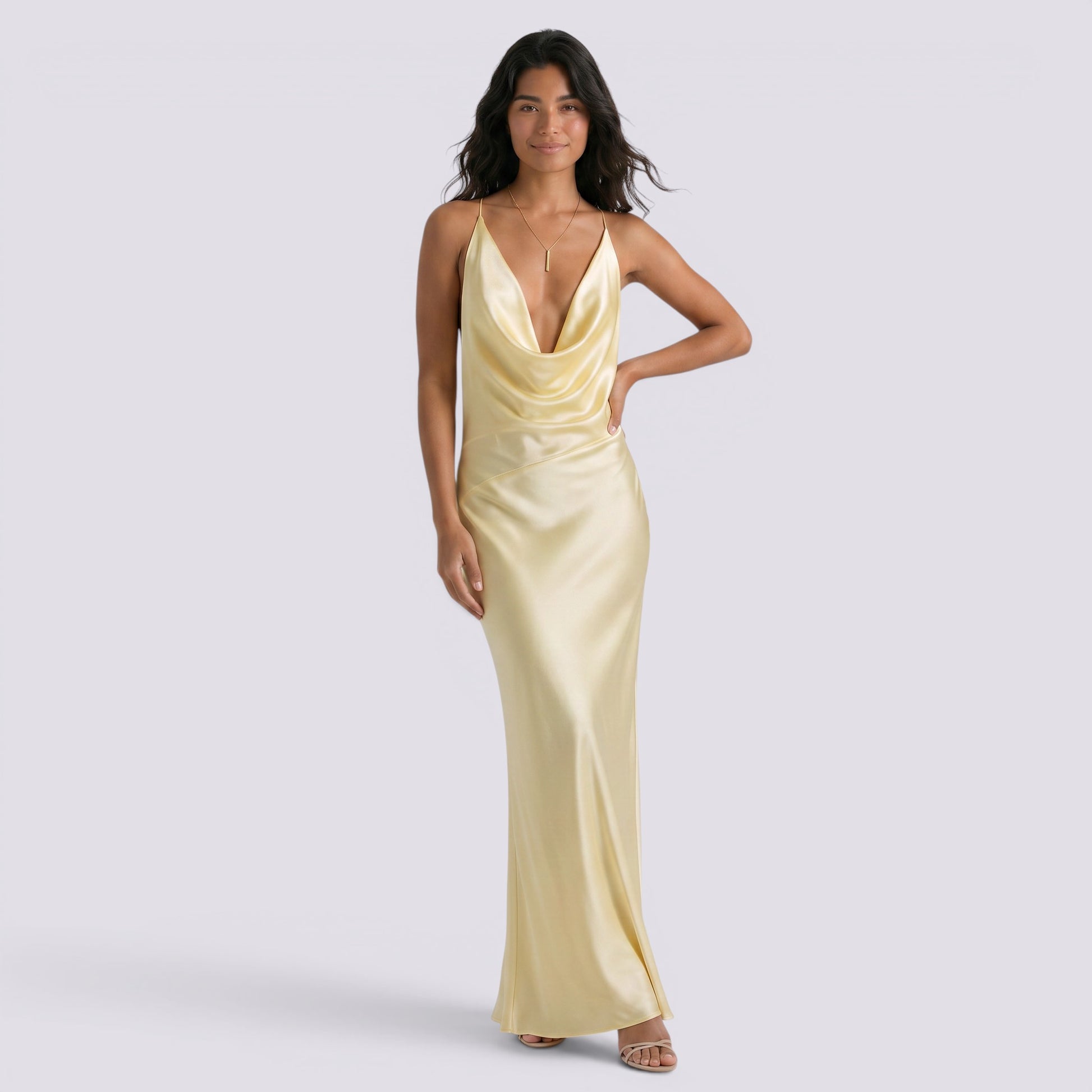 Vestido de Fiesta Mujer Halter Elegante de Noche
