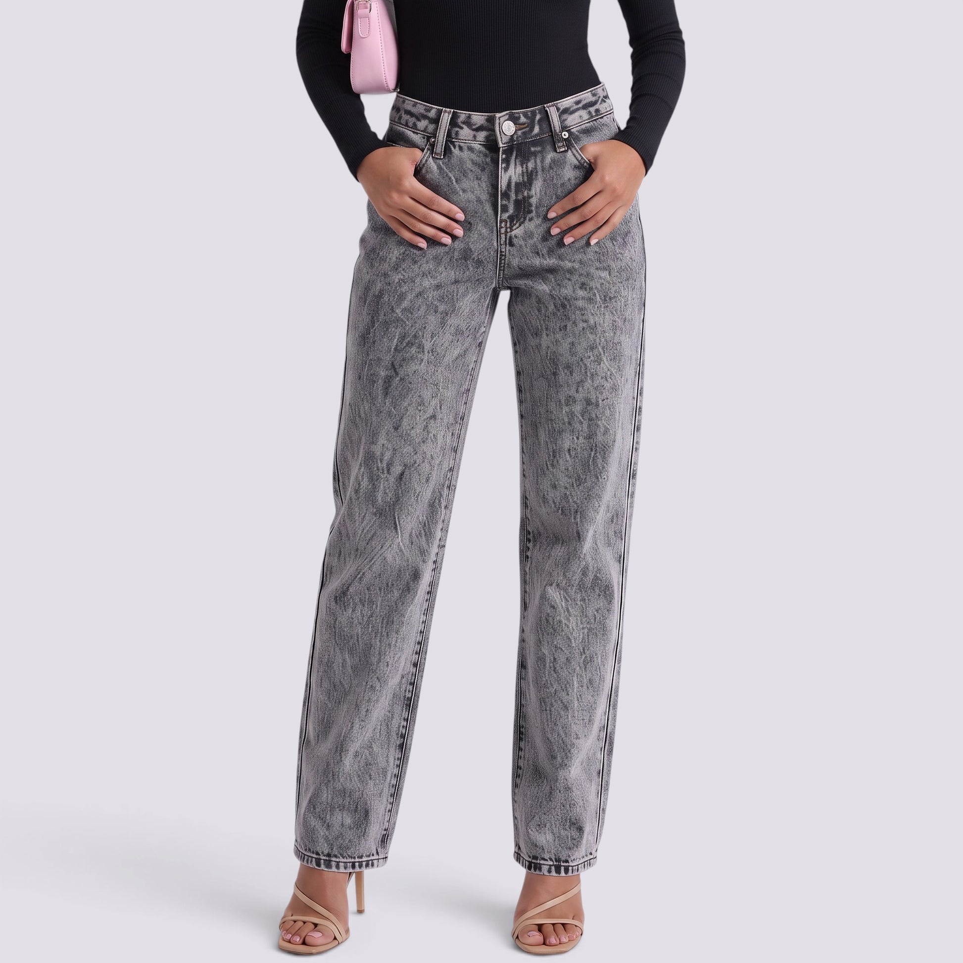 Pantalones Vaqueros Mujer Rectos Tiro Bajo
