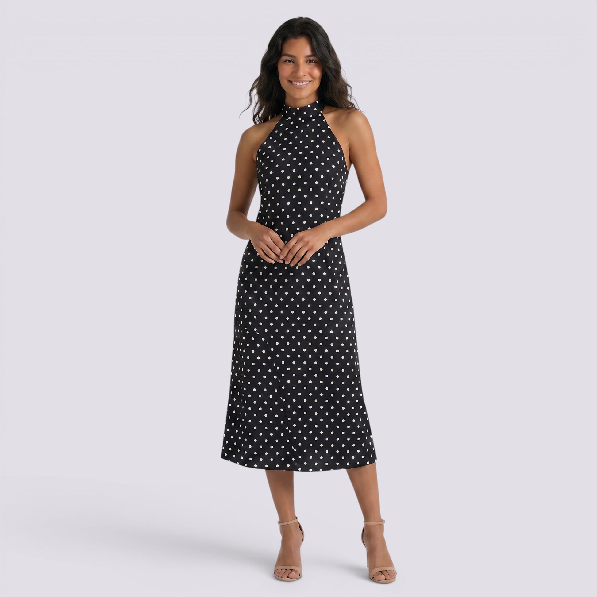 Vestido Halter Lunares Mujer Verano