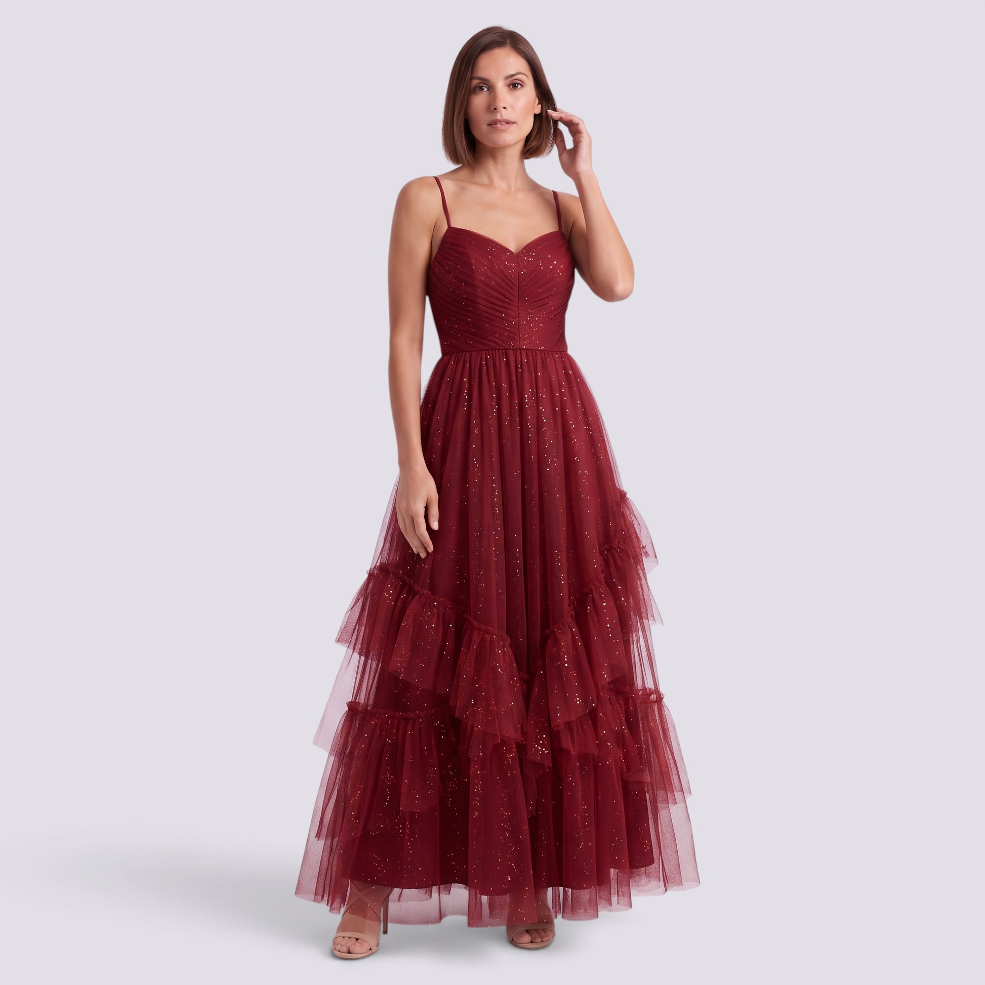Vestido Largo Fiesta Mujer Sin Mangas Invitada Boda Elegante