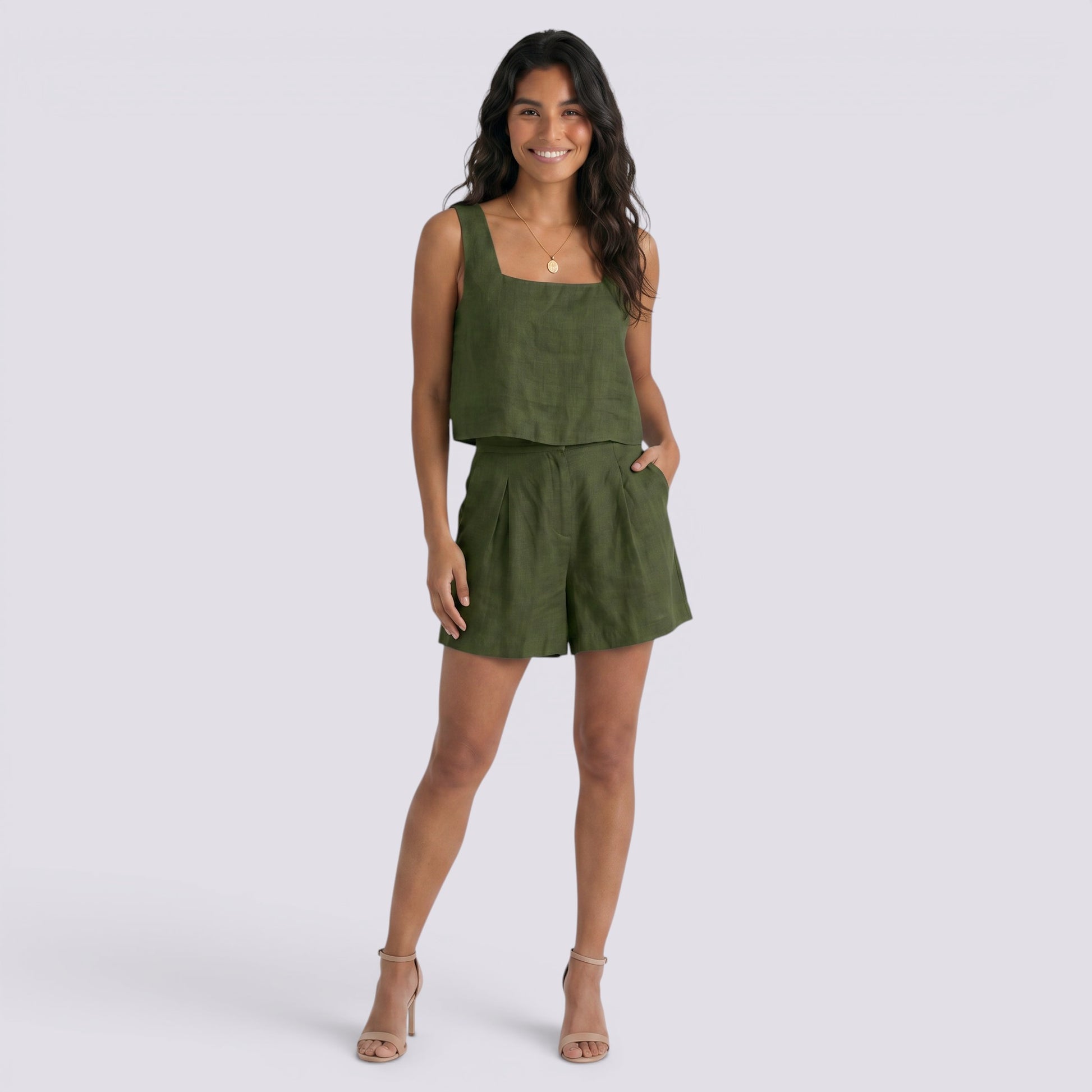 Conjunto de Lino Short y Top Mujer