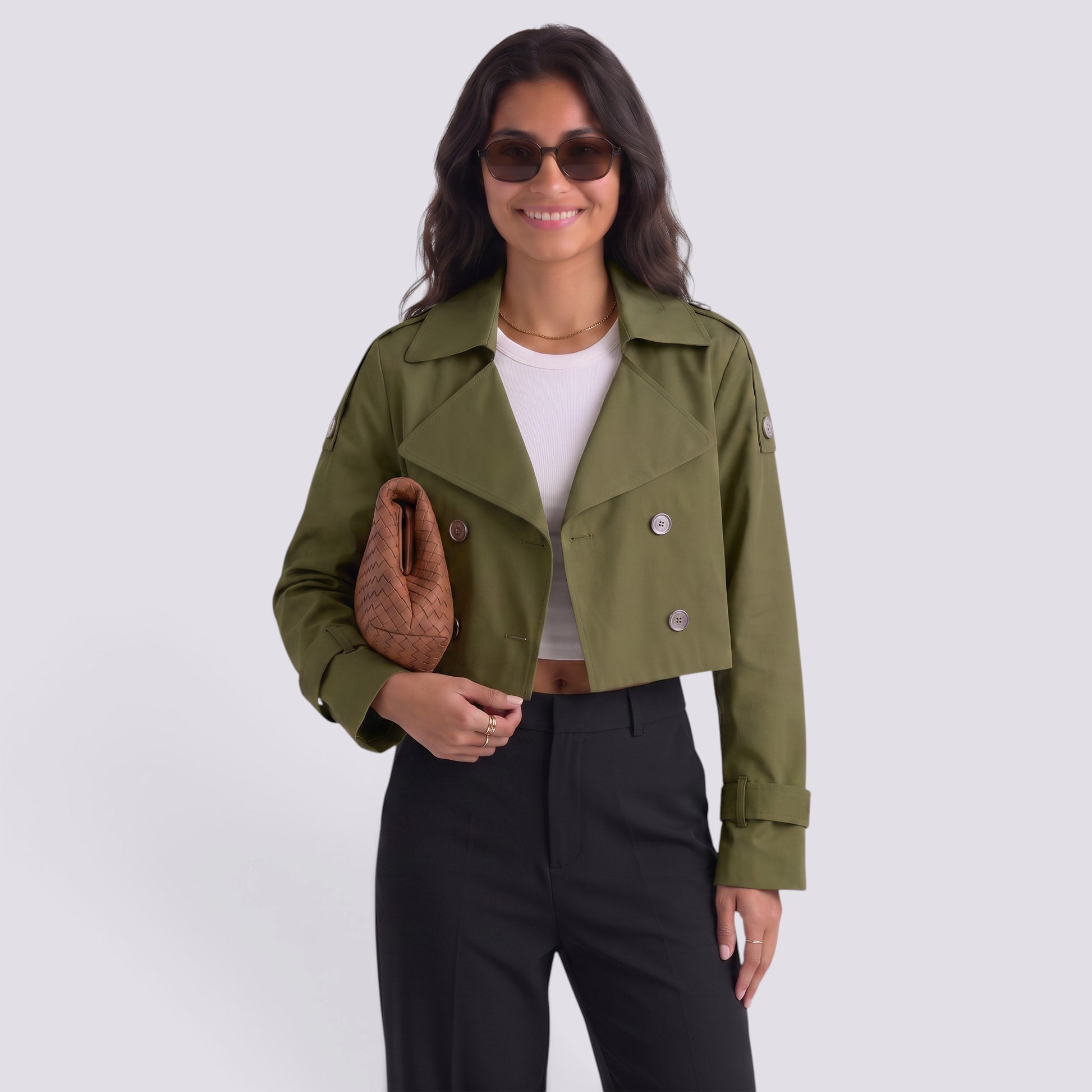 Chaqueta Corta Mujer Doble Botonadura