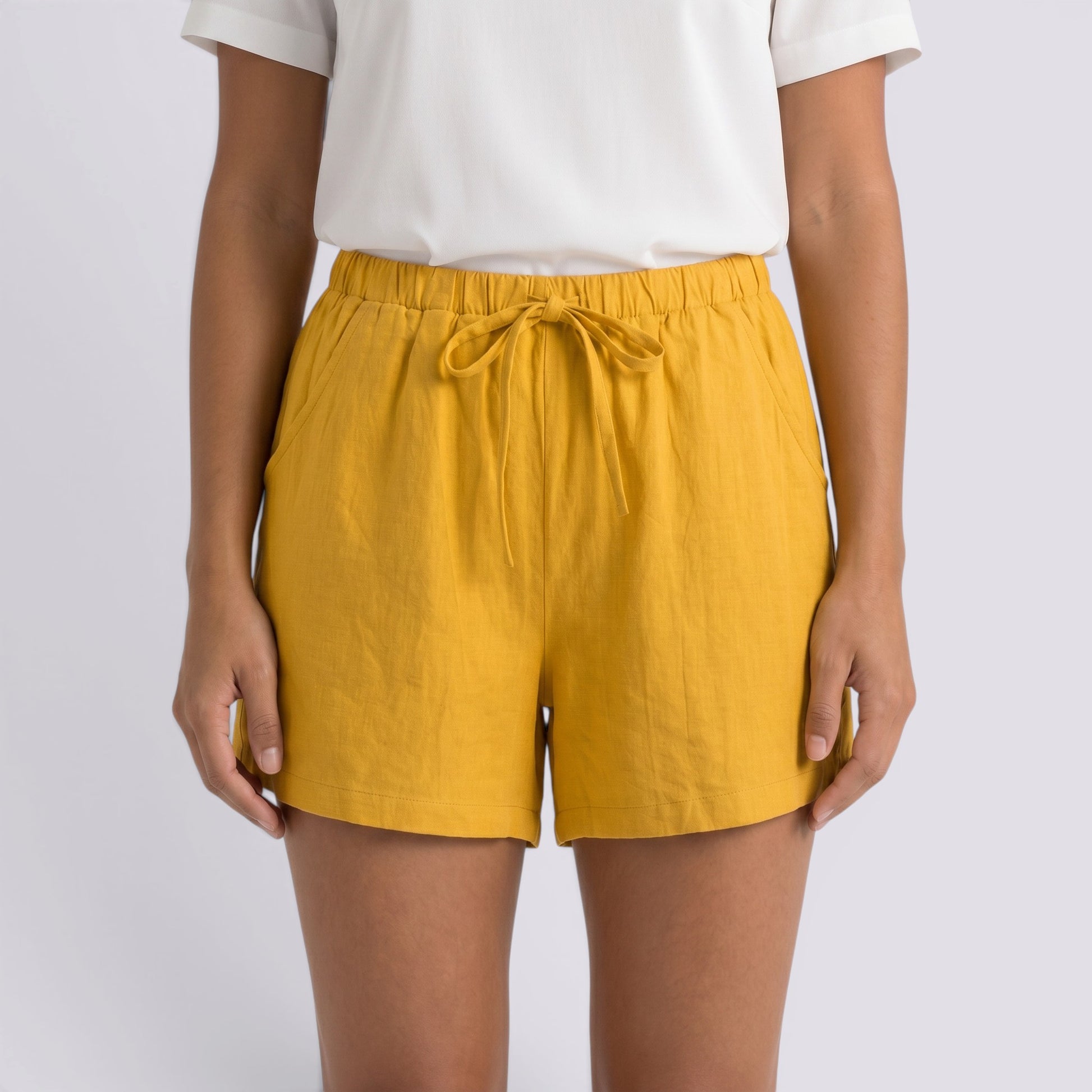 Pantalones Cortos Mujer Lino Elegante