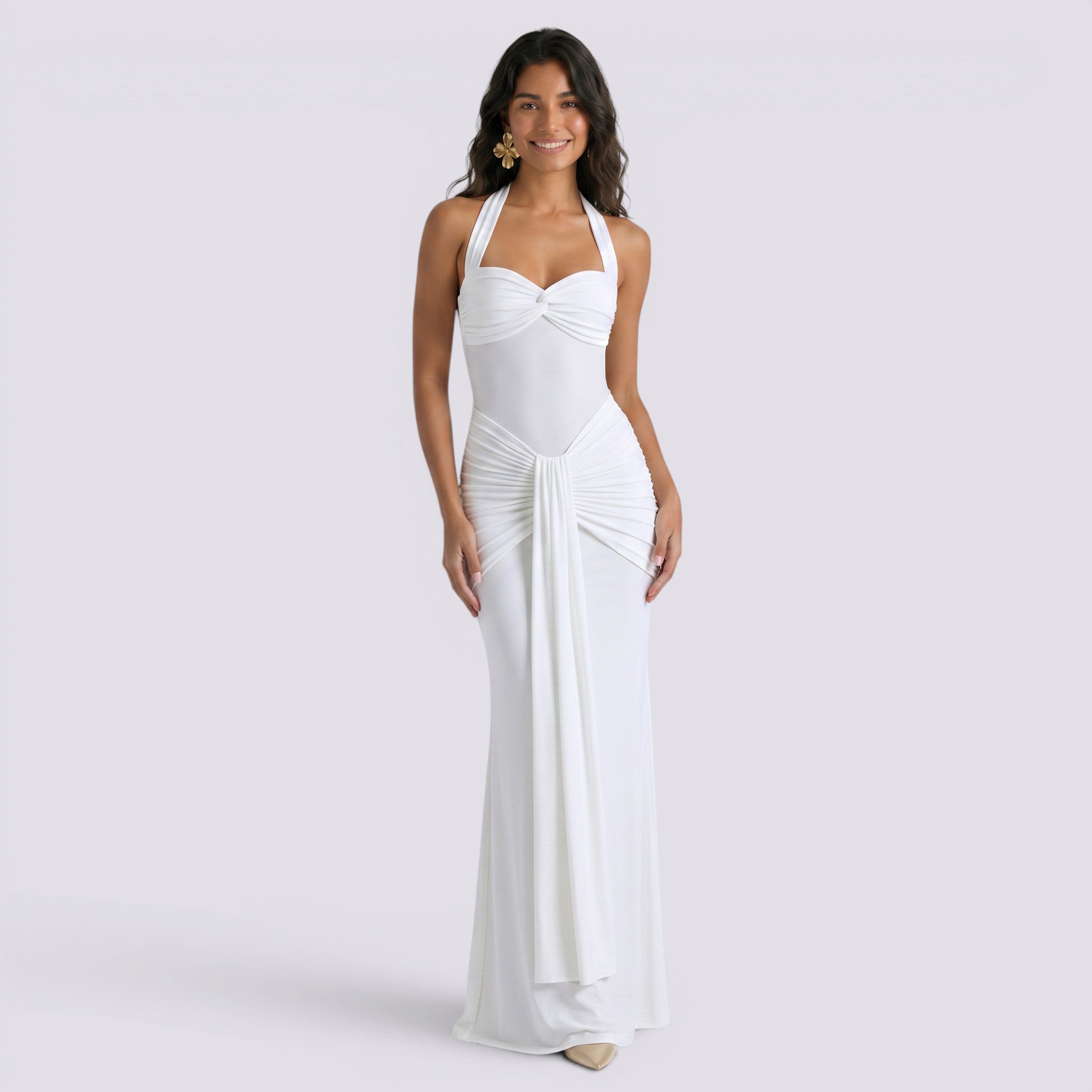 Vestido Largo Halter Mujer Fiesta Espalda Descubierta