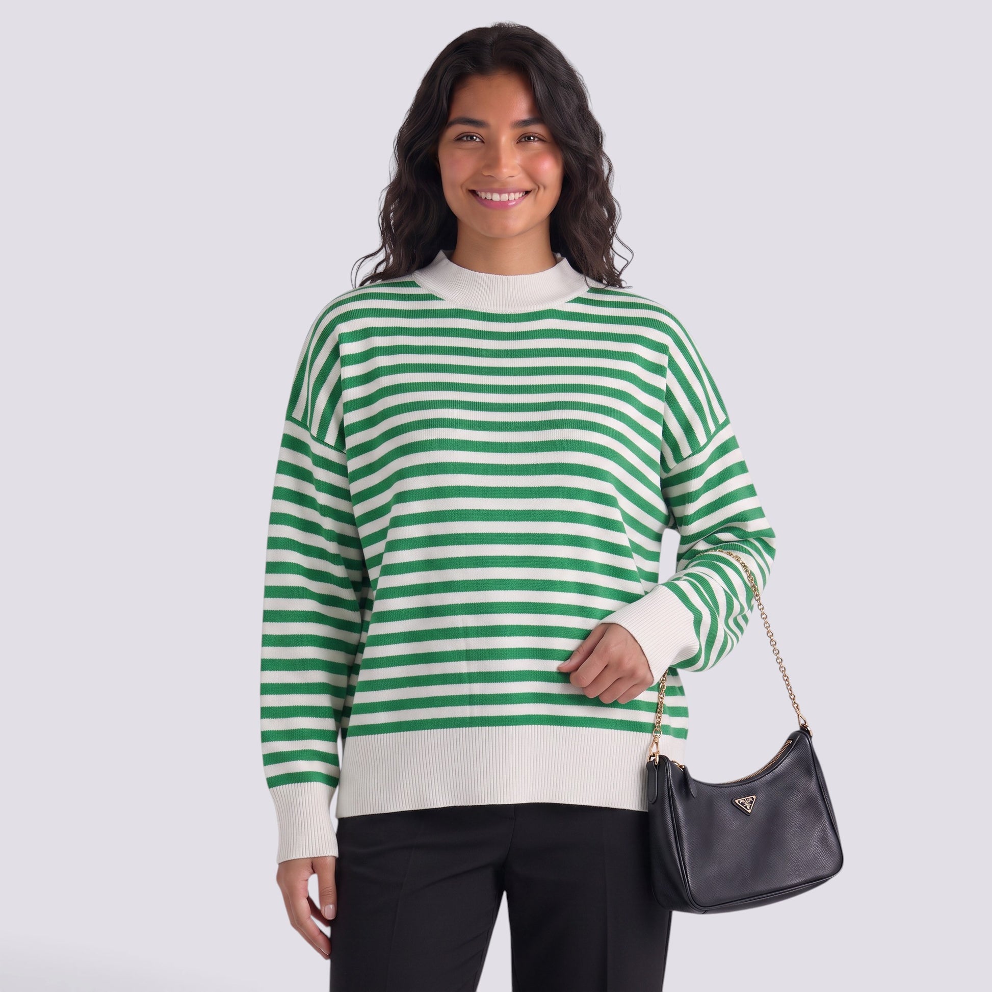 Jersey Mujer Punto Rayas Bicolor