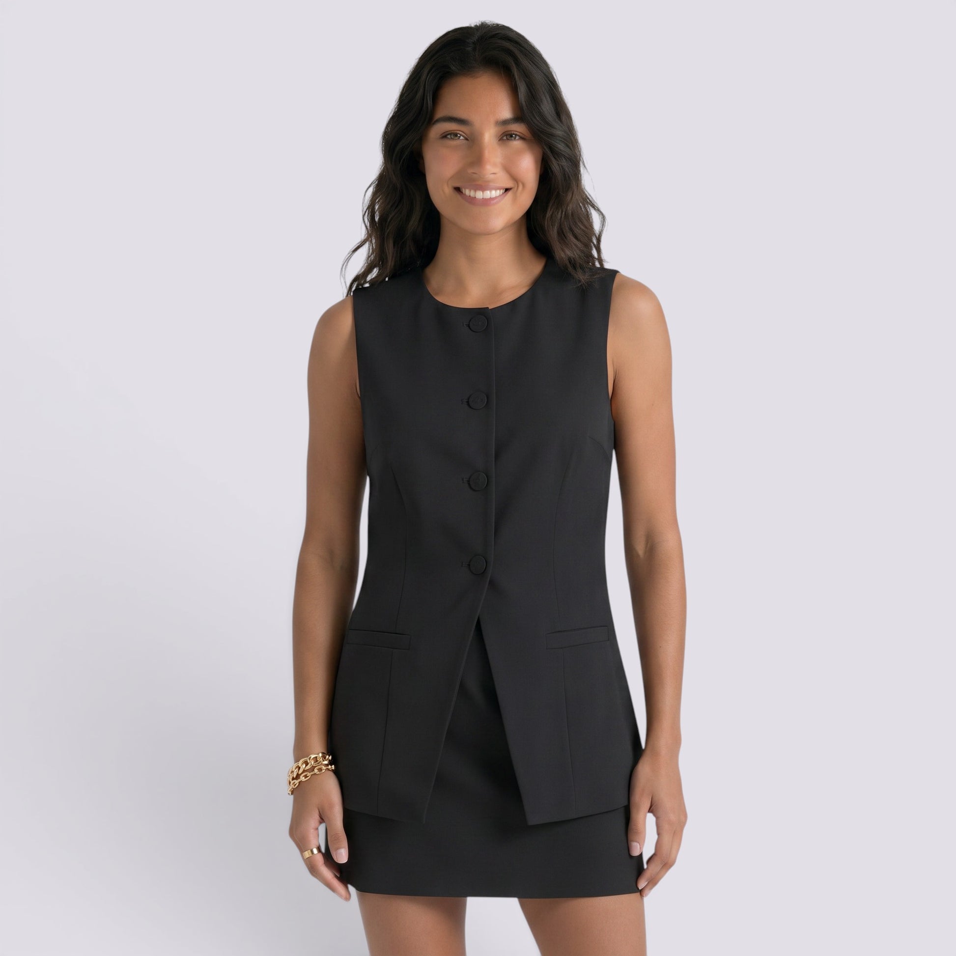 Top Chaleco Mujer con Botones