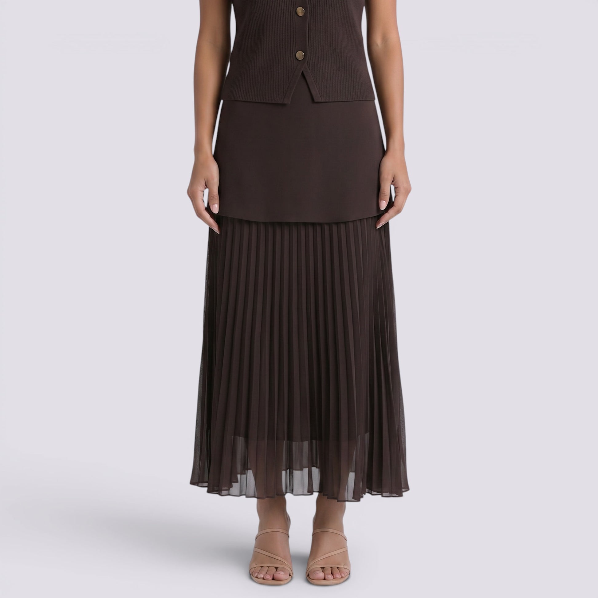 Falda Midi Mujer Cintura Alta