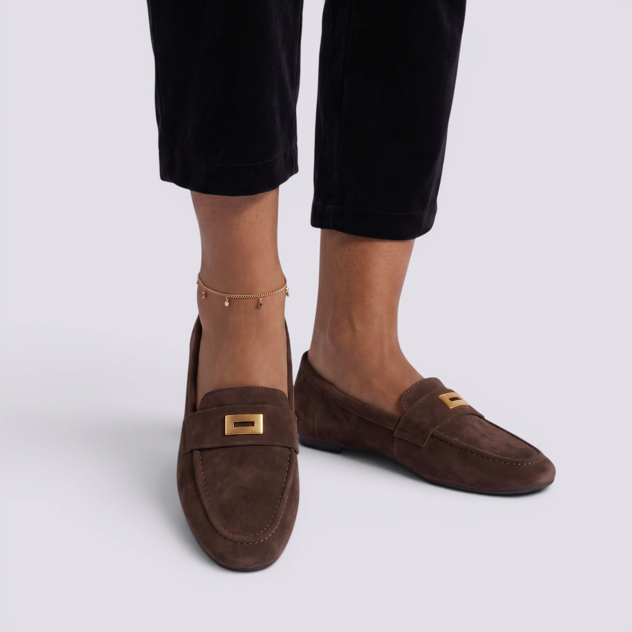 Zapatos Mocasines Mujer Estilo Inglés Punta Cuadrada