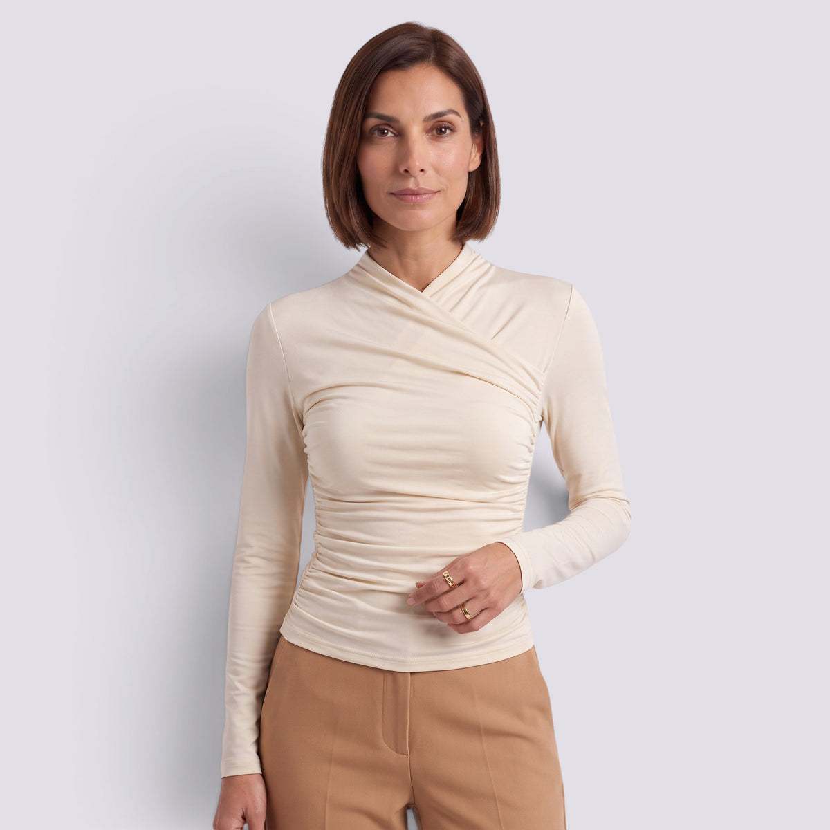 Blusa Mujer Manga Larga Escote Cruzado