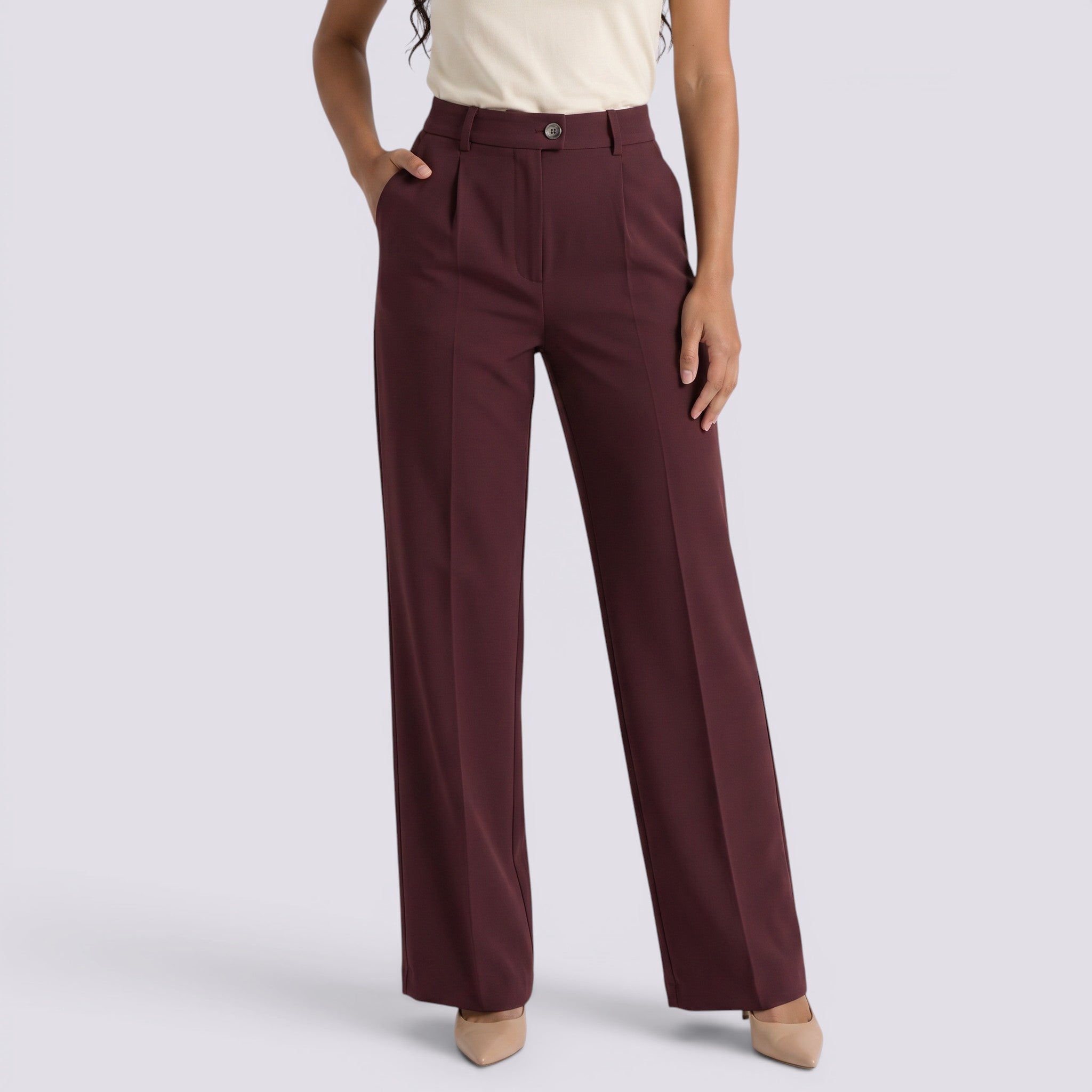 Pantalón de Vestir Mujer Tiro Alto