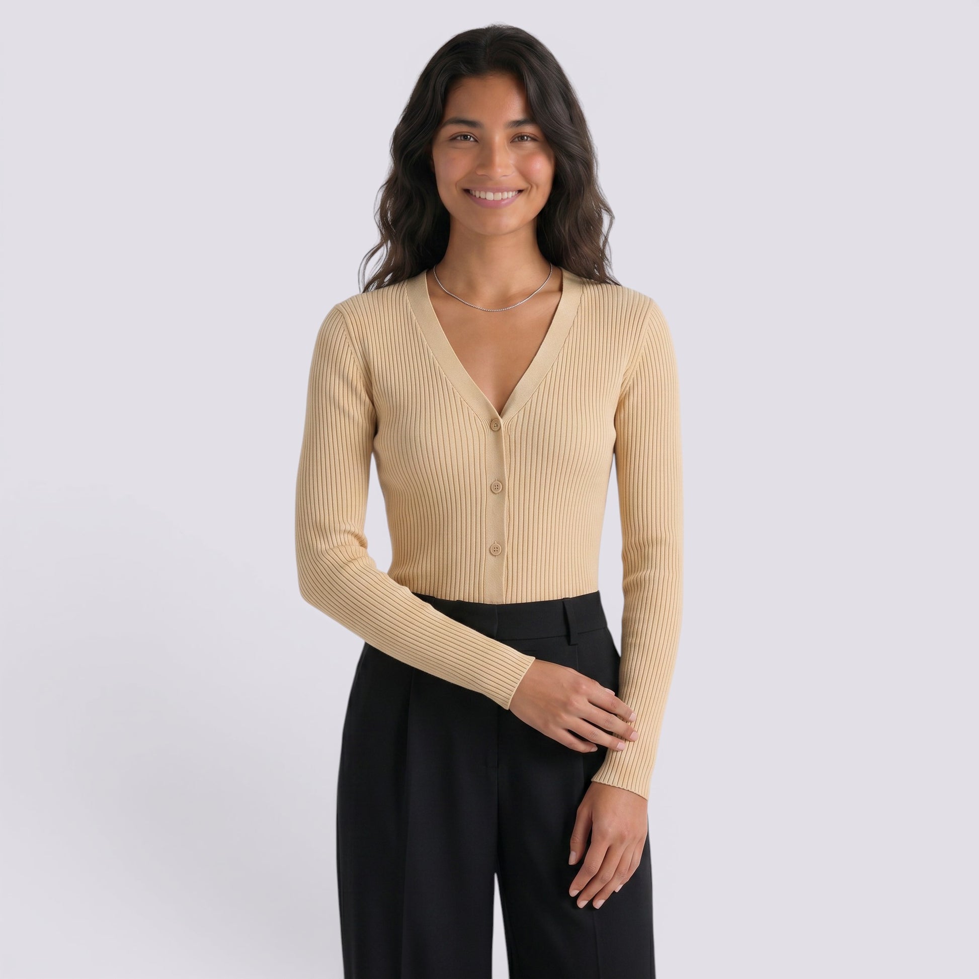 Cárdigan Mujer de Punto Escote Pico