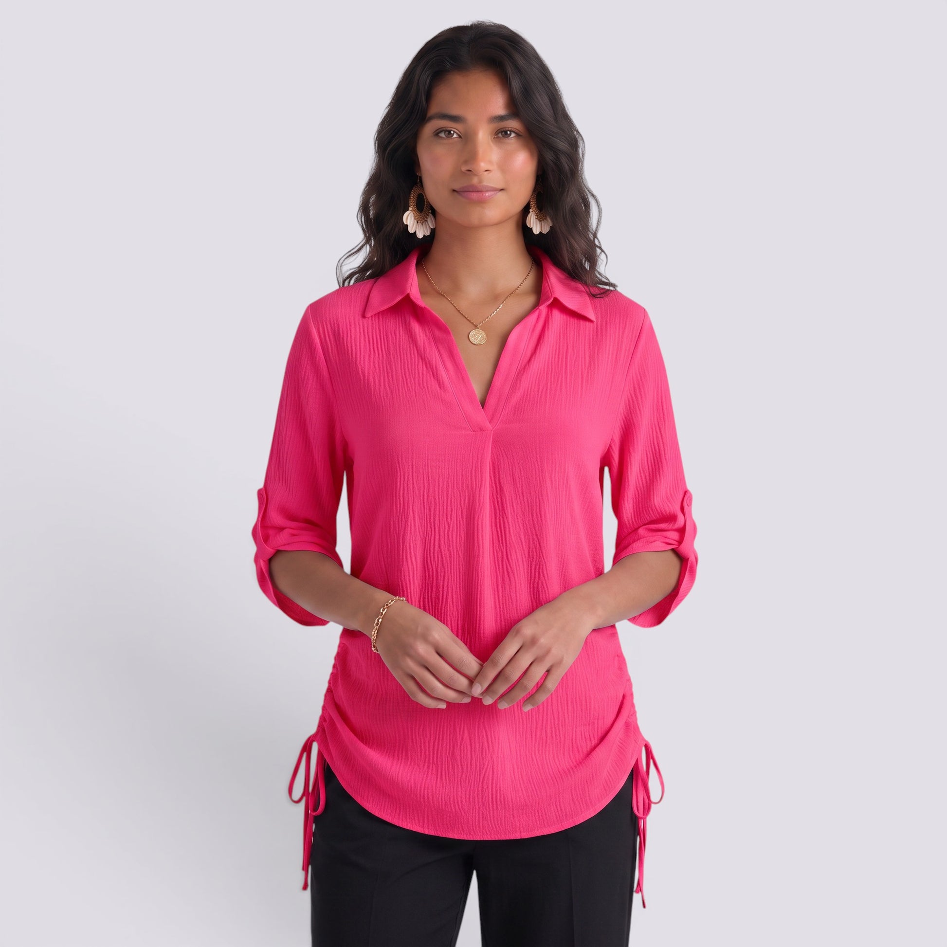 Camisa Playera Mujer Cordones Laterales