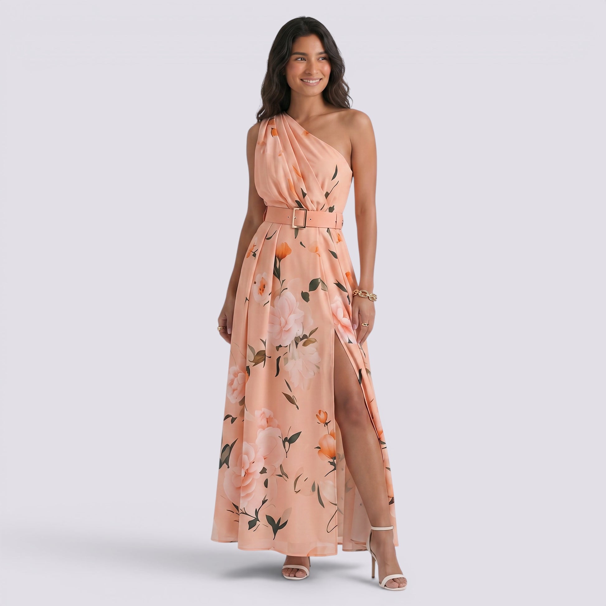 Vestido Largo Sin Mangas Mujer Estampado Elegante