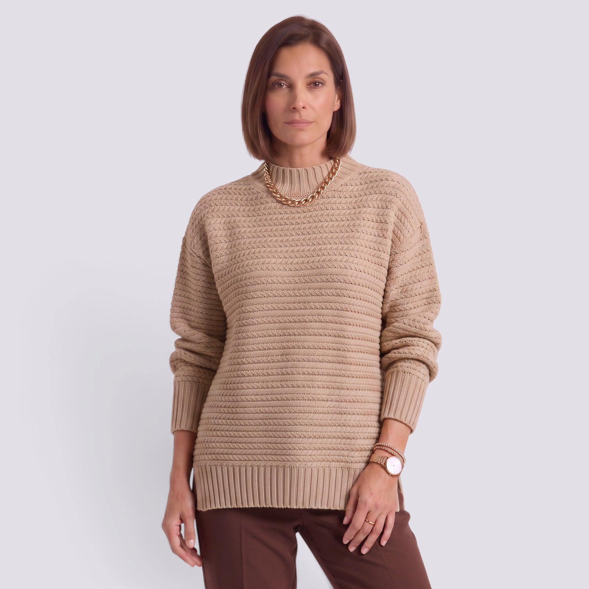 Jersey Mujer de Punto Cuello Alto