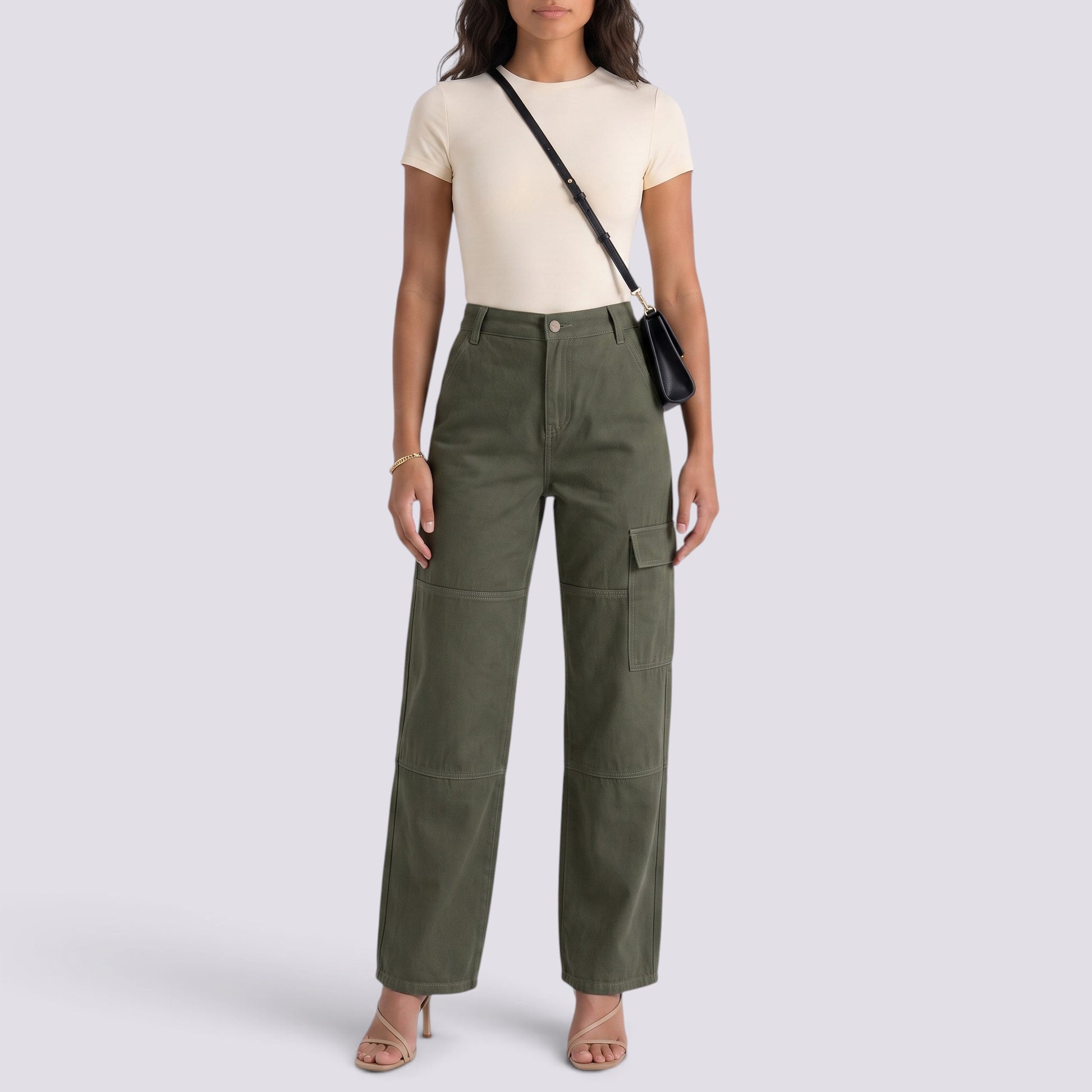 Pantalón Recto Mujer Cintura Alta Holgado