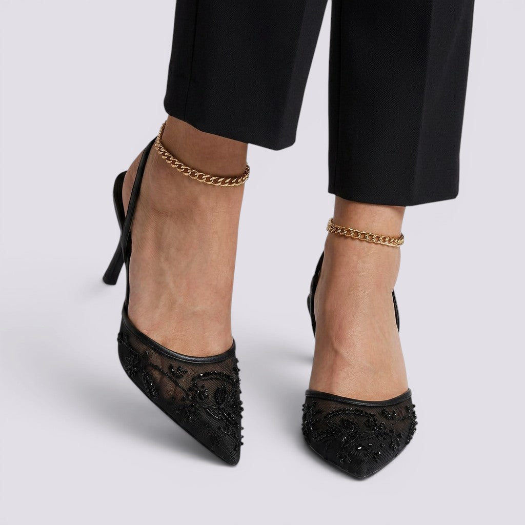Sandalias Tacón Mujer Bordadas Eleganta