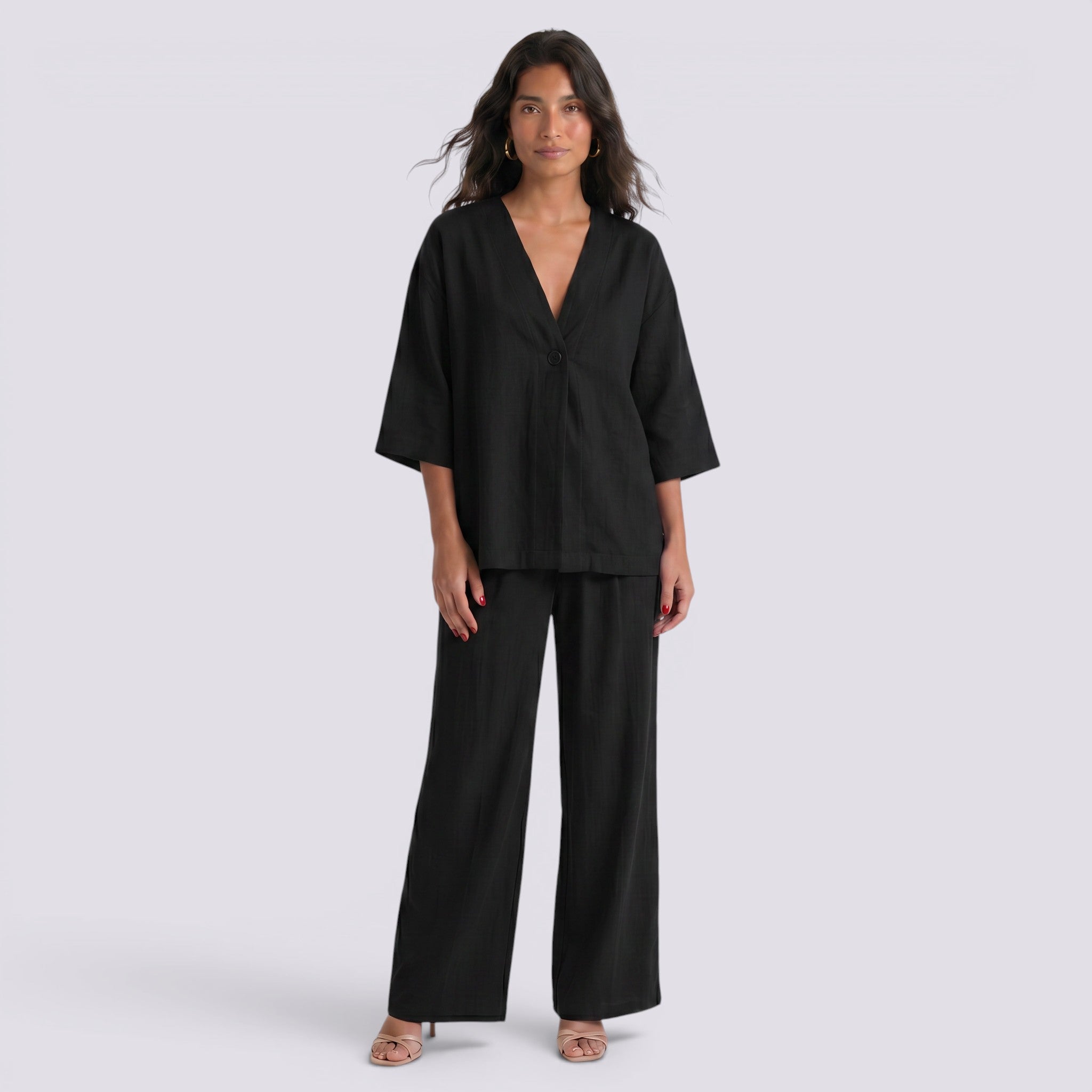 Conjunto Dos Piezas Mujer Pantalón Ancho