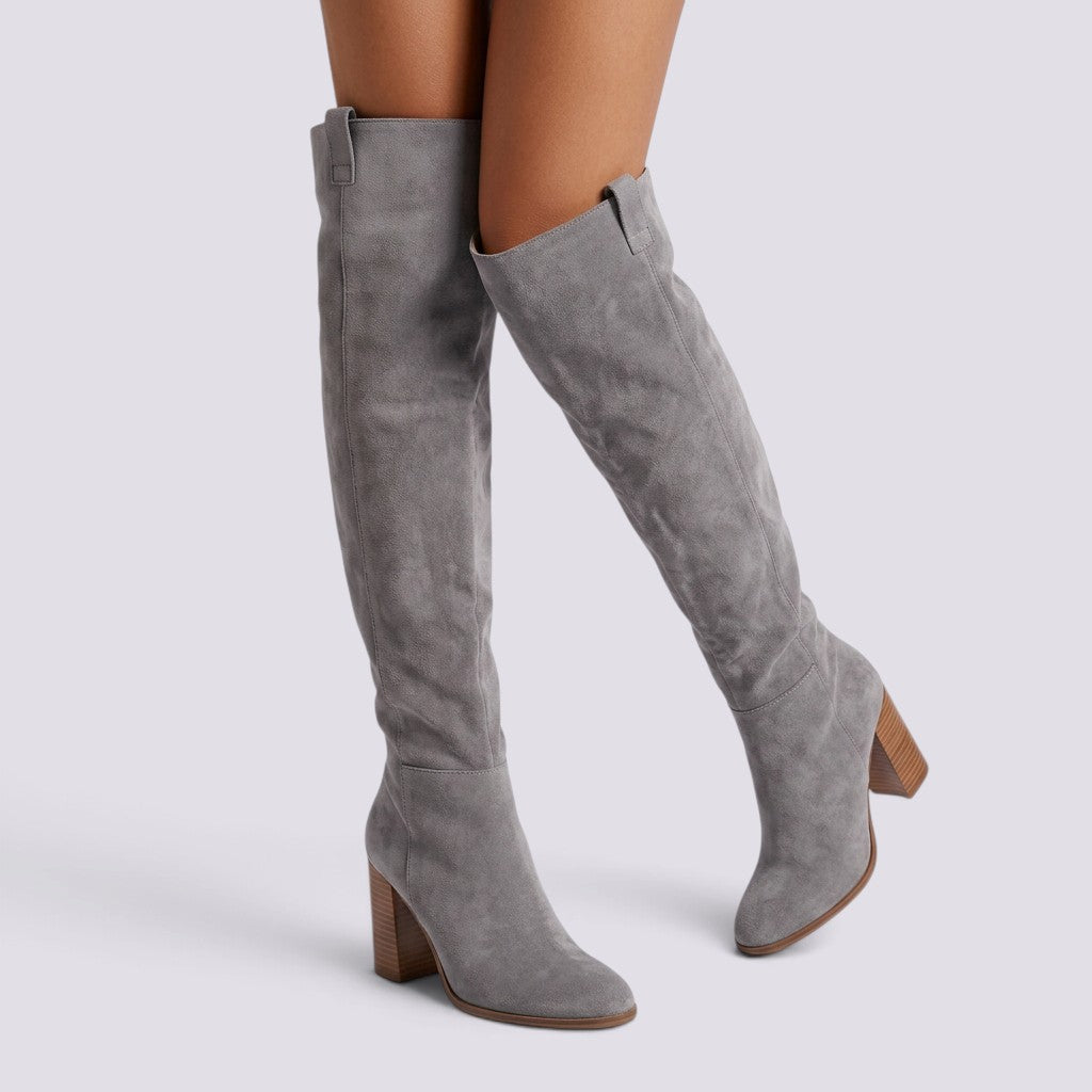 Botas Altas Mujer Punta Fina Ante
