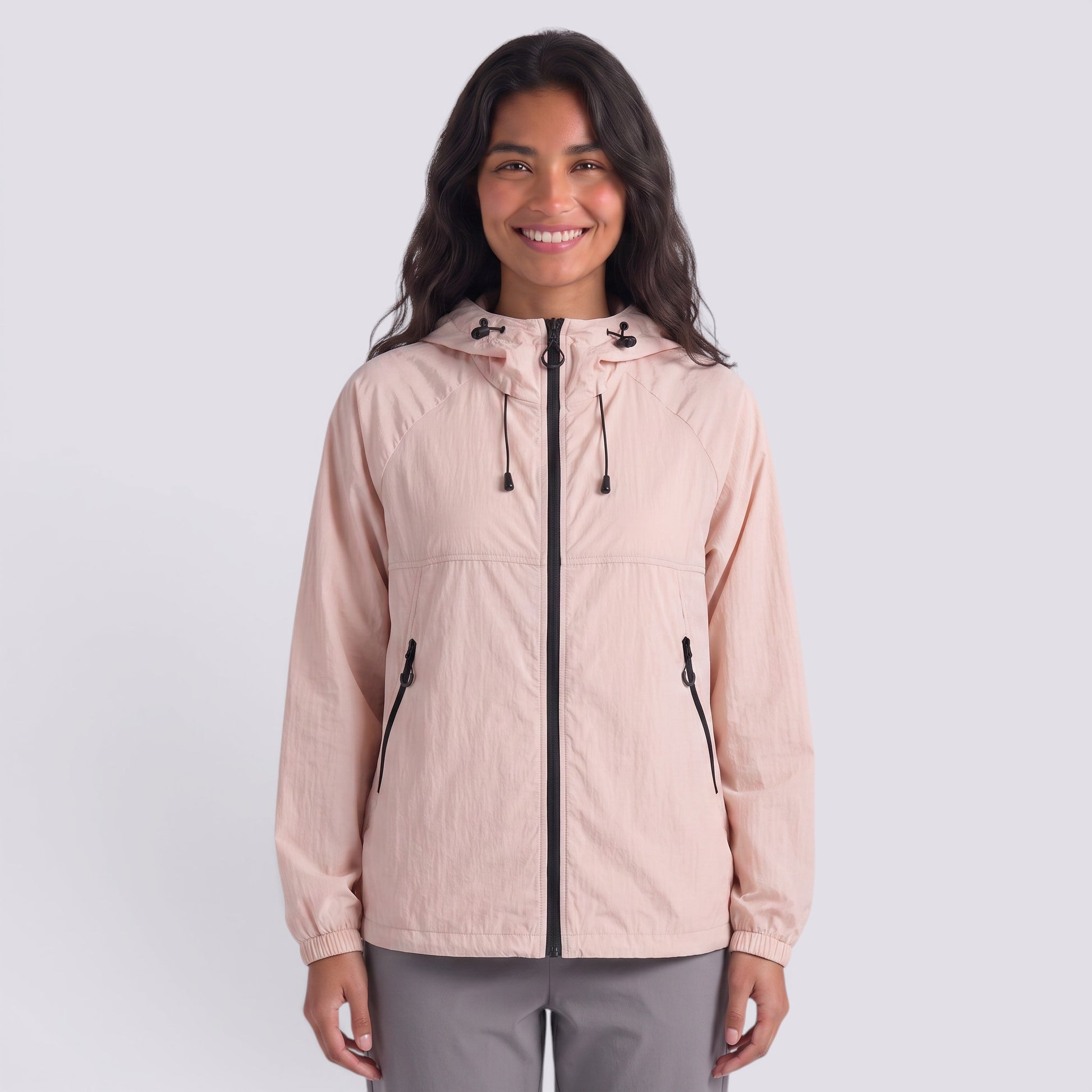 Chaqueta Cortavientos Mujer Ligera con Capucha