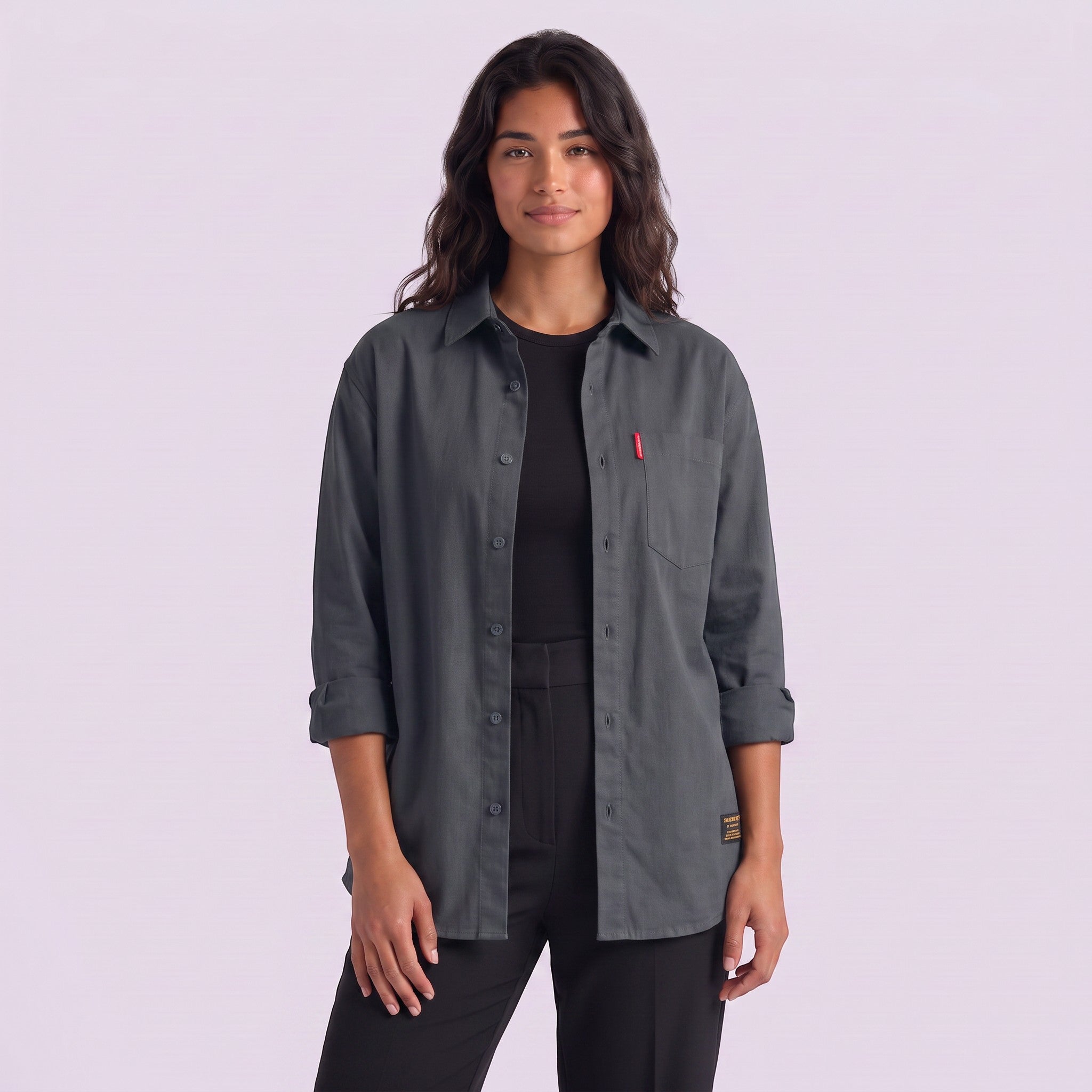 Camisa Mujer Oversize Algodón Manga Larga
