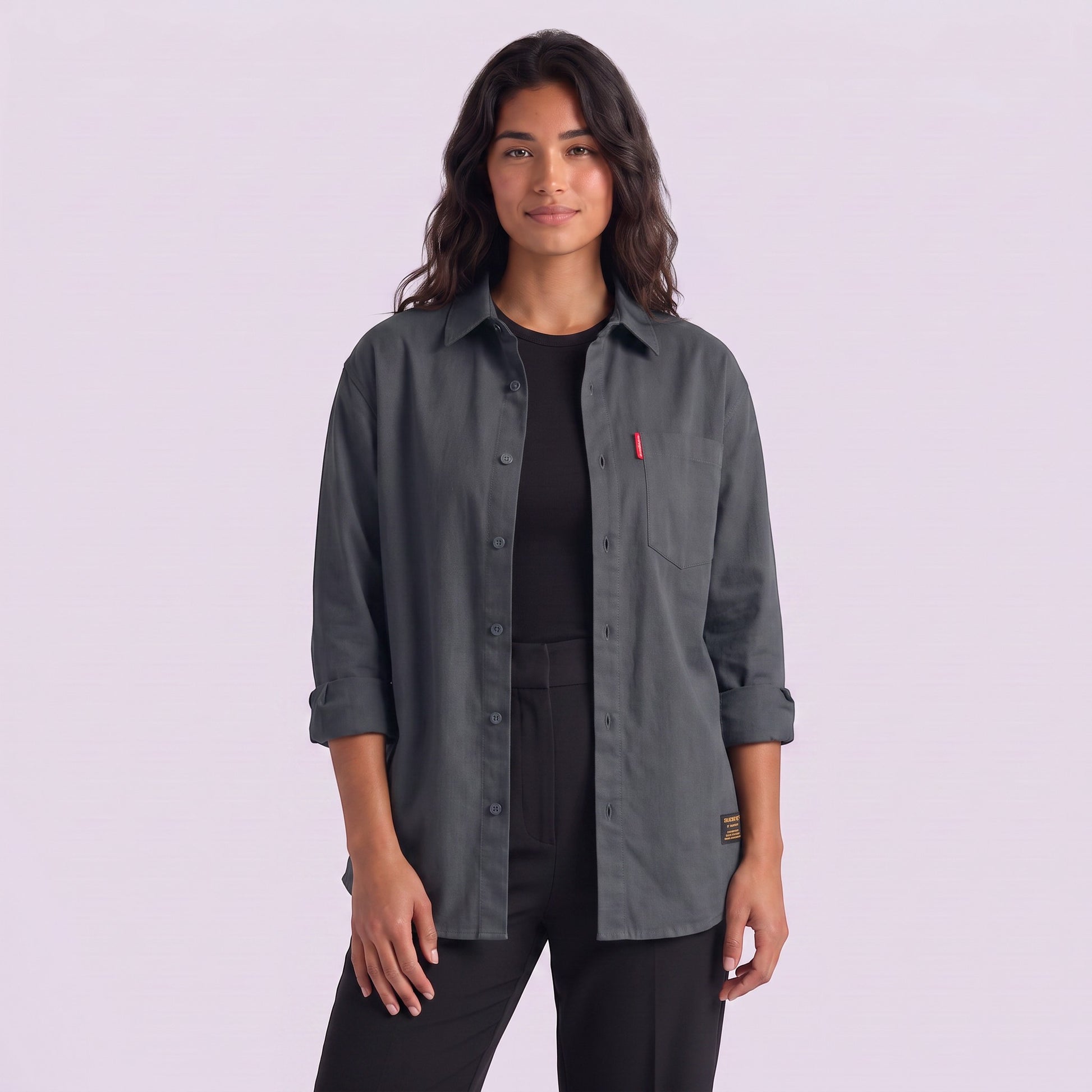 Camisa Mujer Oversize Algodón Manga Larga